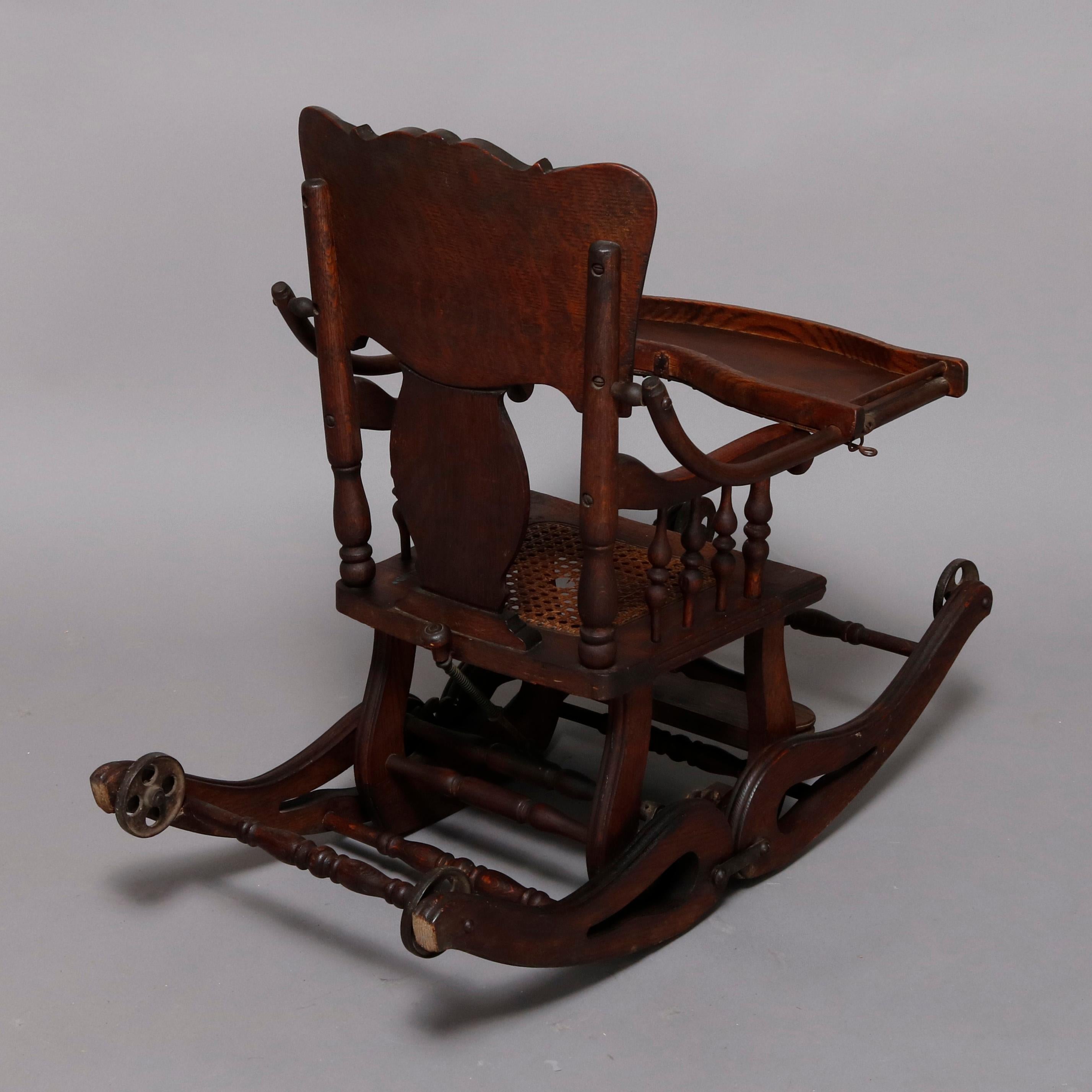 antique high chair/rocker combination