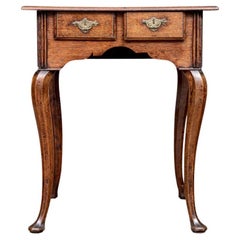 Antique Oak Queen Anne Style Side Table