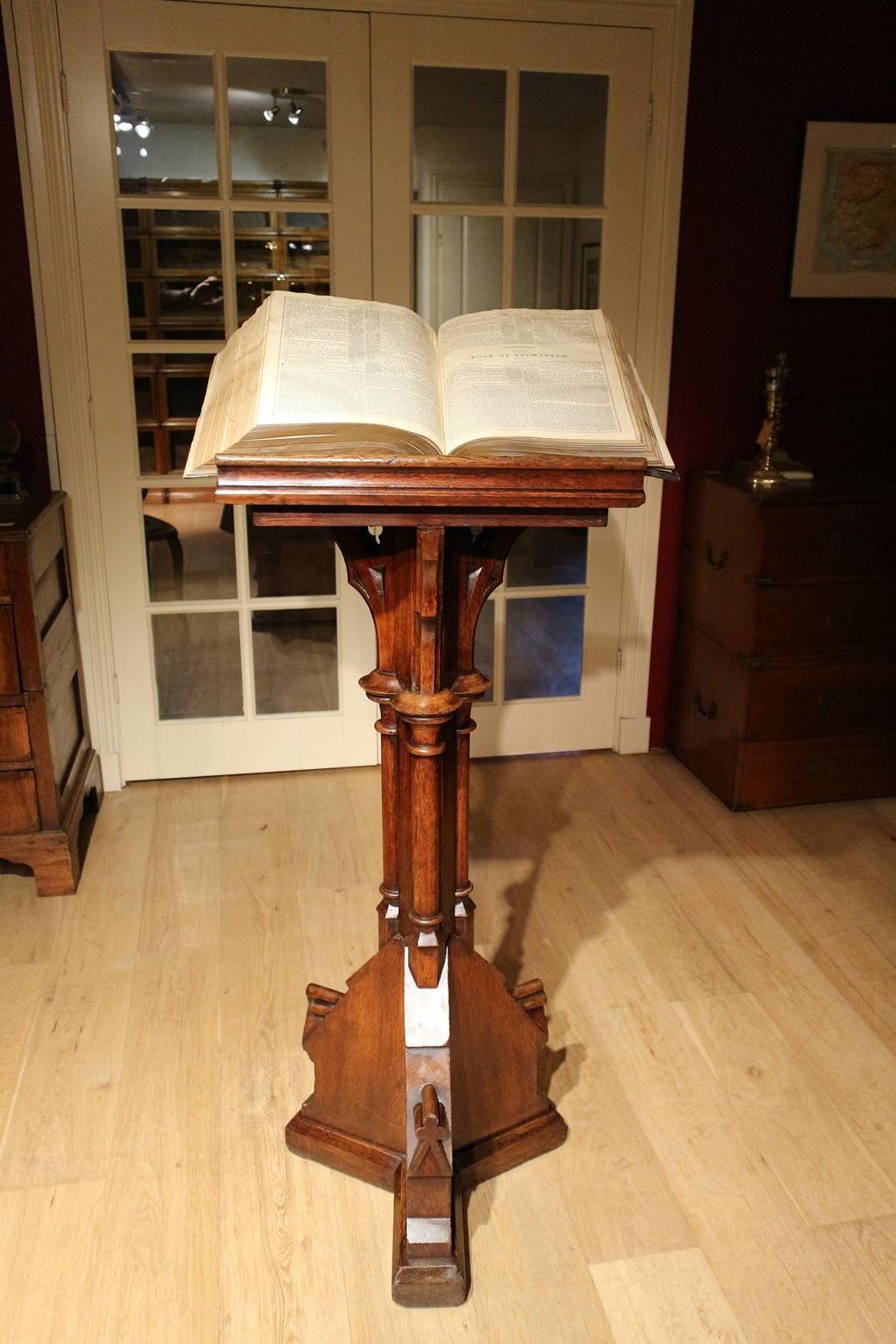 Antique Oak Reading Stand / Book Stand 3