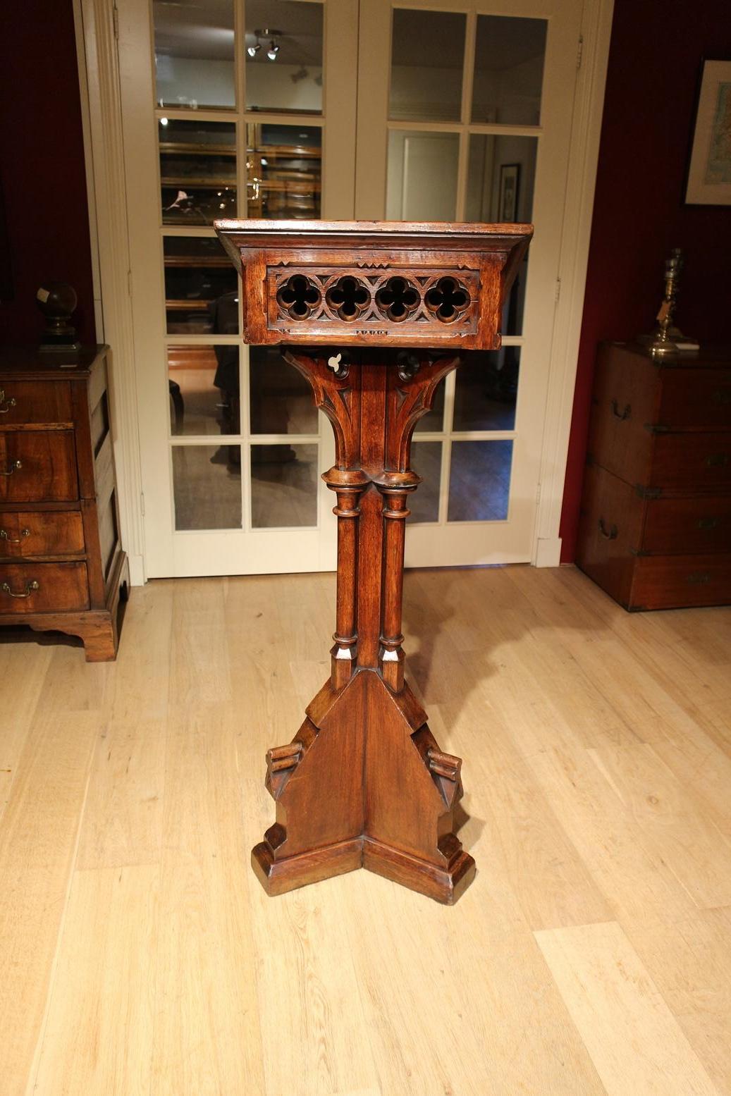 18th Century Antique Oak Reading Stand / Book Stand