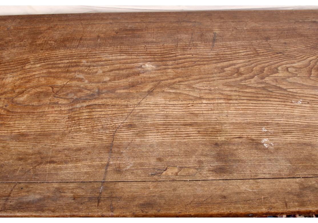 Antique Oak Rectangular Work Table For Sale 2