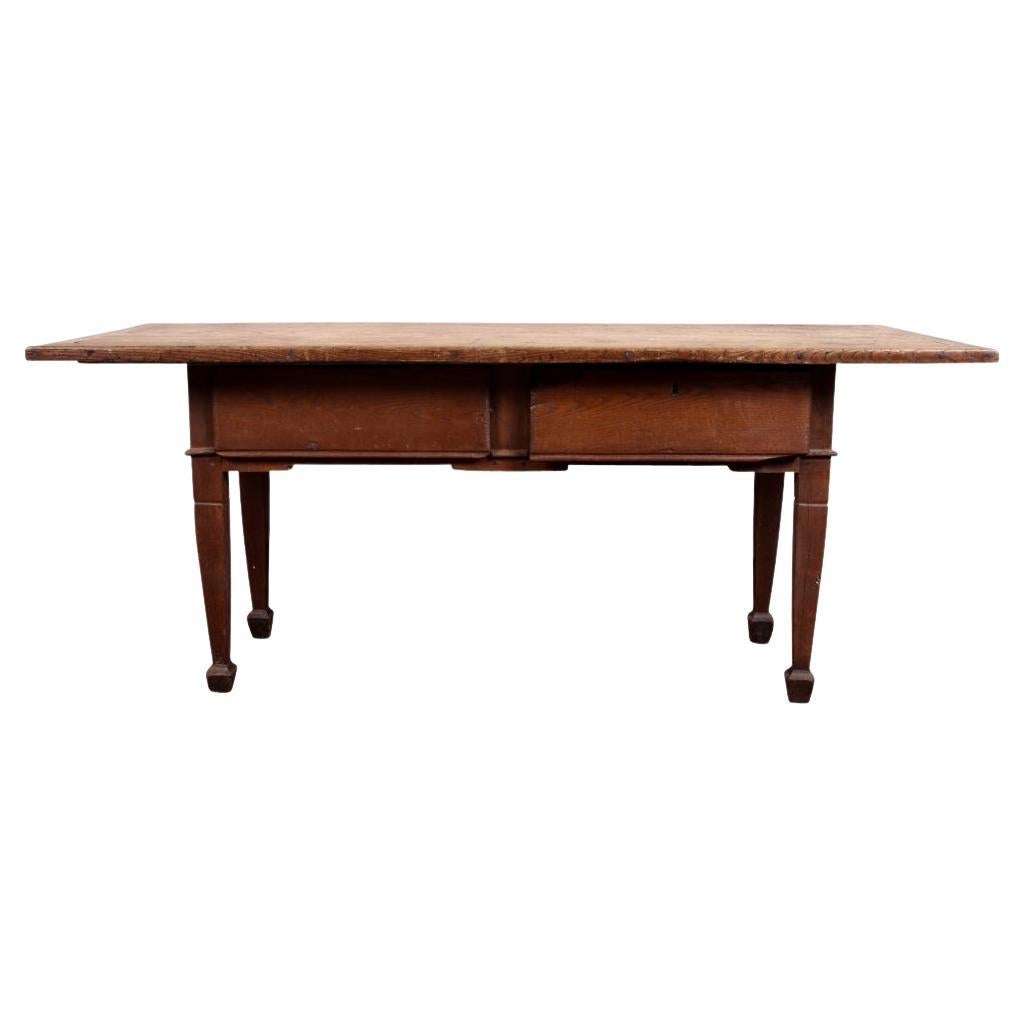 Antique Oak Rectangular Work Table For Sale