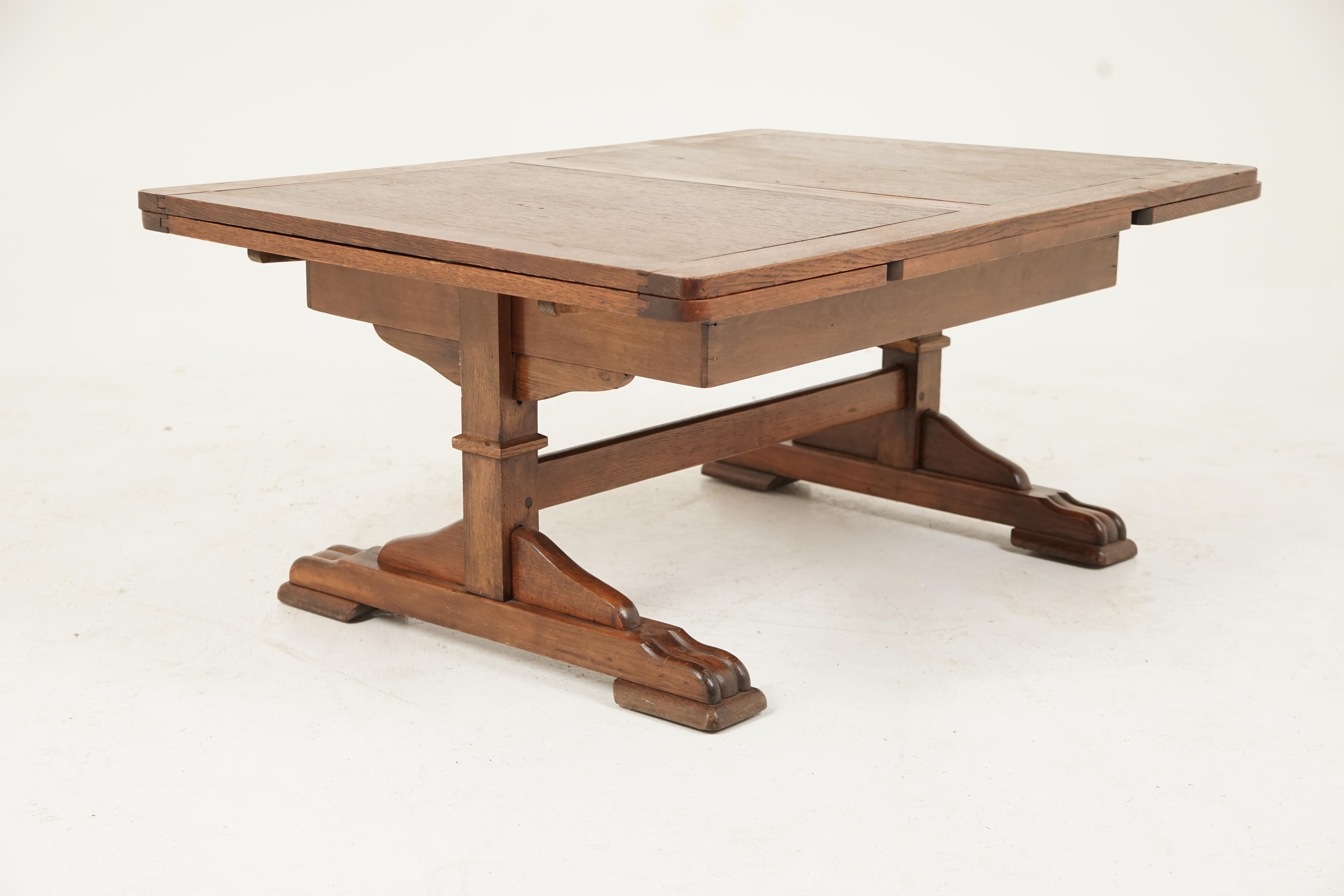 Mid-20th Century Antique Oak Reduced Refectory Coffee Table, Scotland 1930, B2734