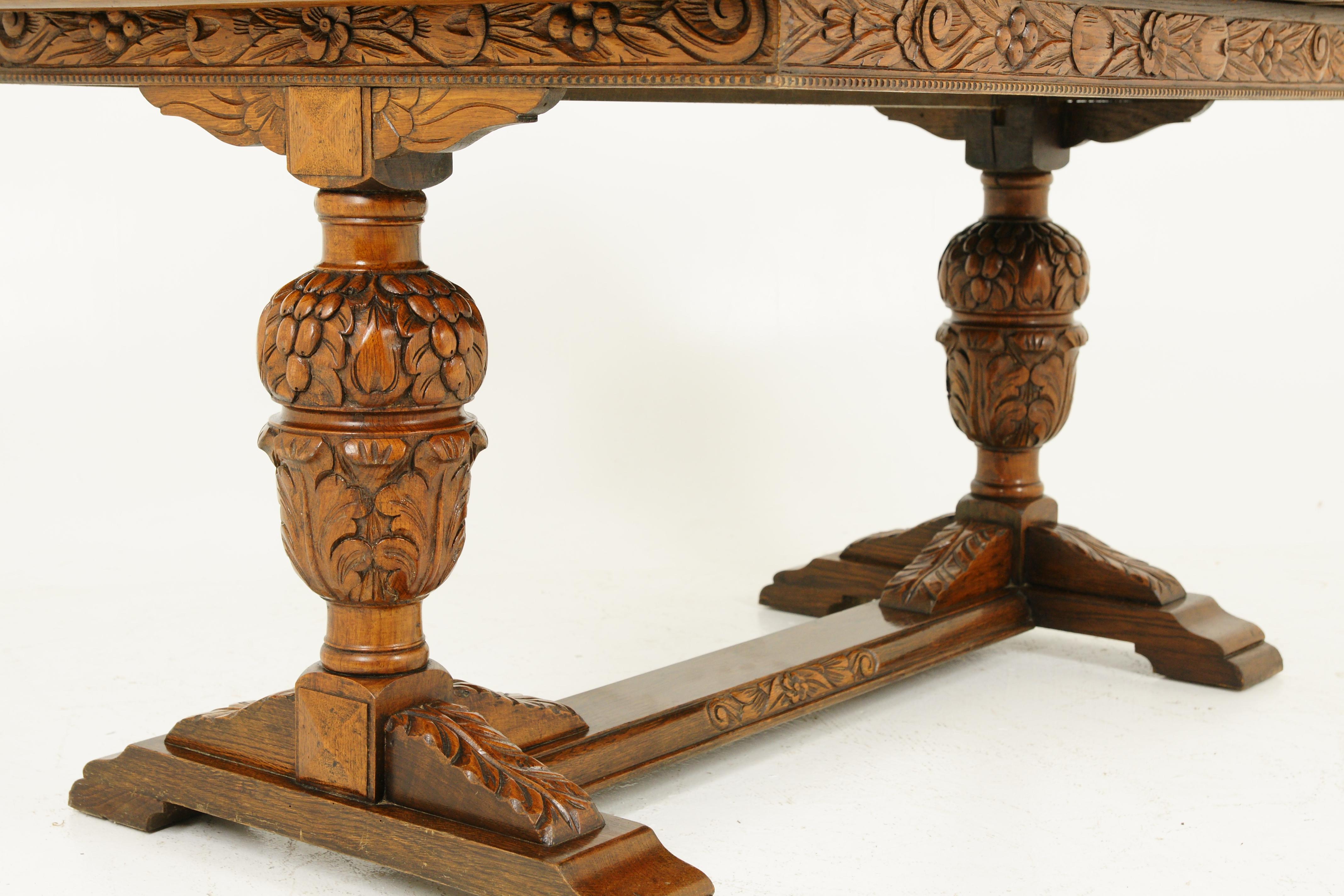 refectory table with leaves