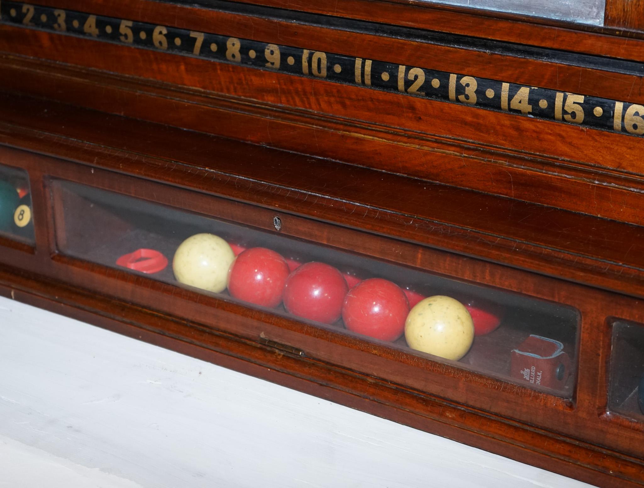 ANTIQUE OAK RESTORED J. ASHCROFT & CO LIVERPOOL SNOOKER BILLiARD SCORE BOARD For Sale 3