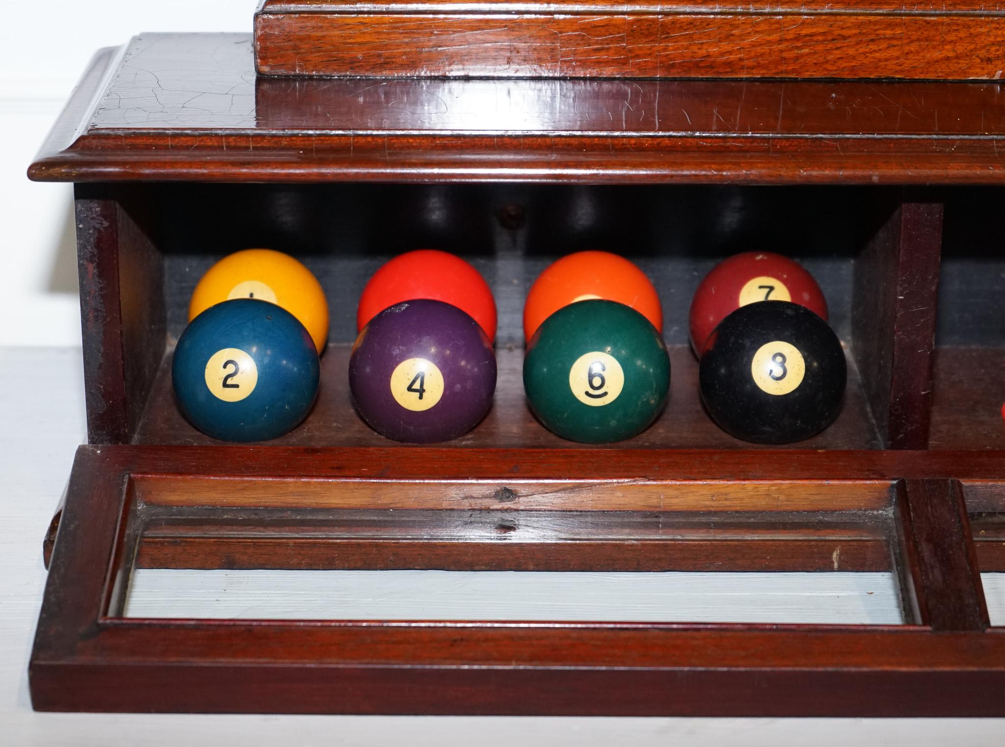 ANTIQUE OAK RESTORED J. ASHCROFT & CO LIVERPOOL SNOOKER BILLiARD SCORE BOARD For Sale 5