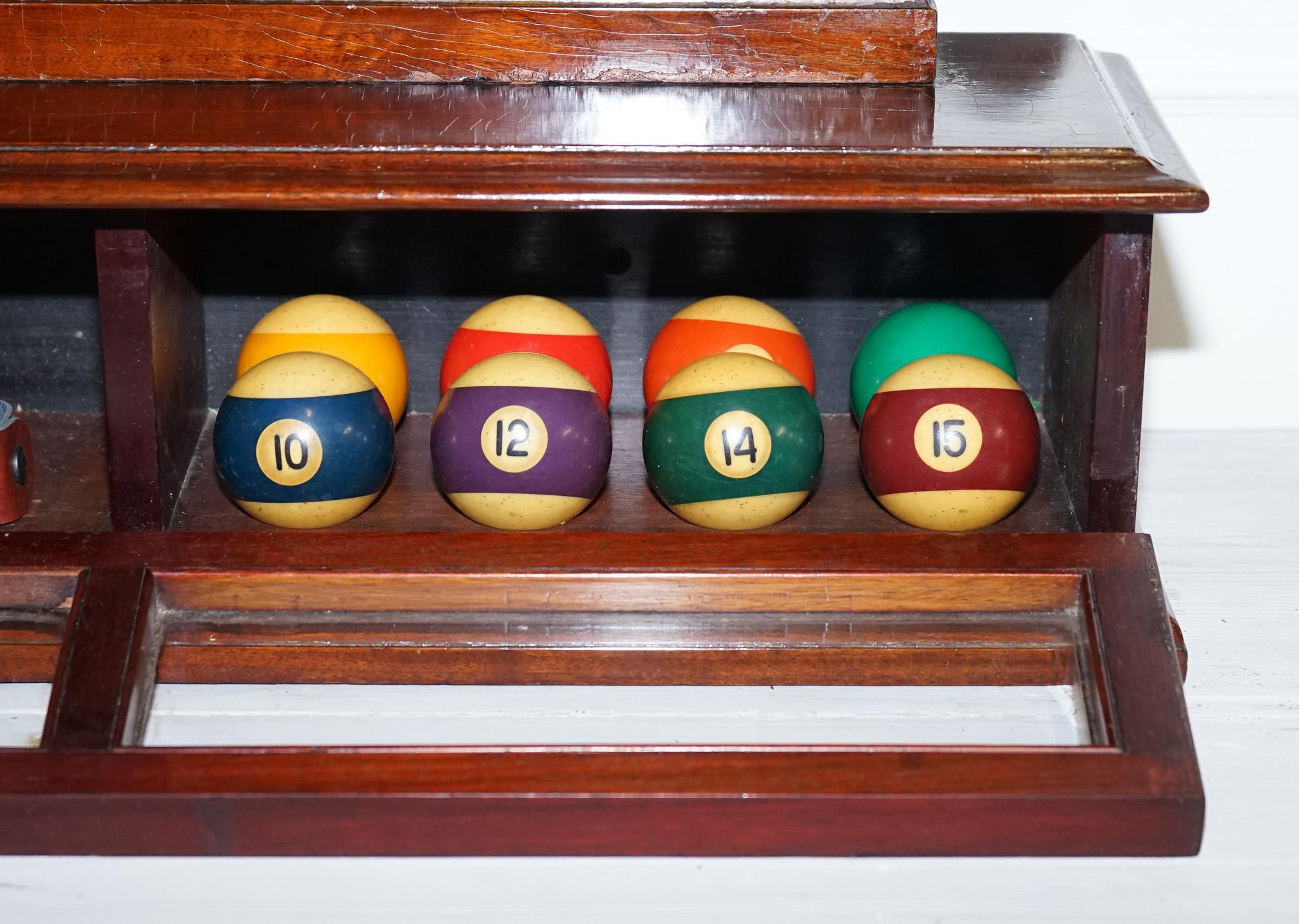 ANTIQUE OAK RESTORED J. ASHCROFT & CO LIVERPOOL SNOOKER BILLiARD SCORE BOARD For Sale 7