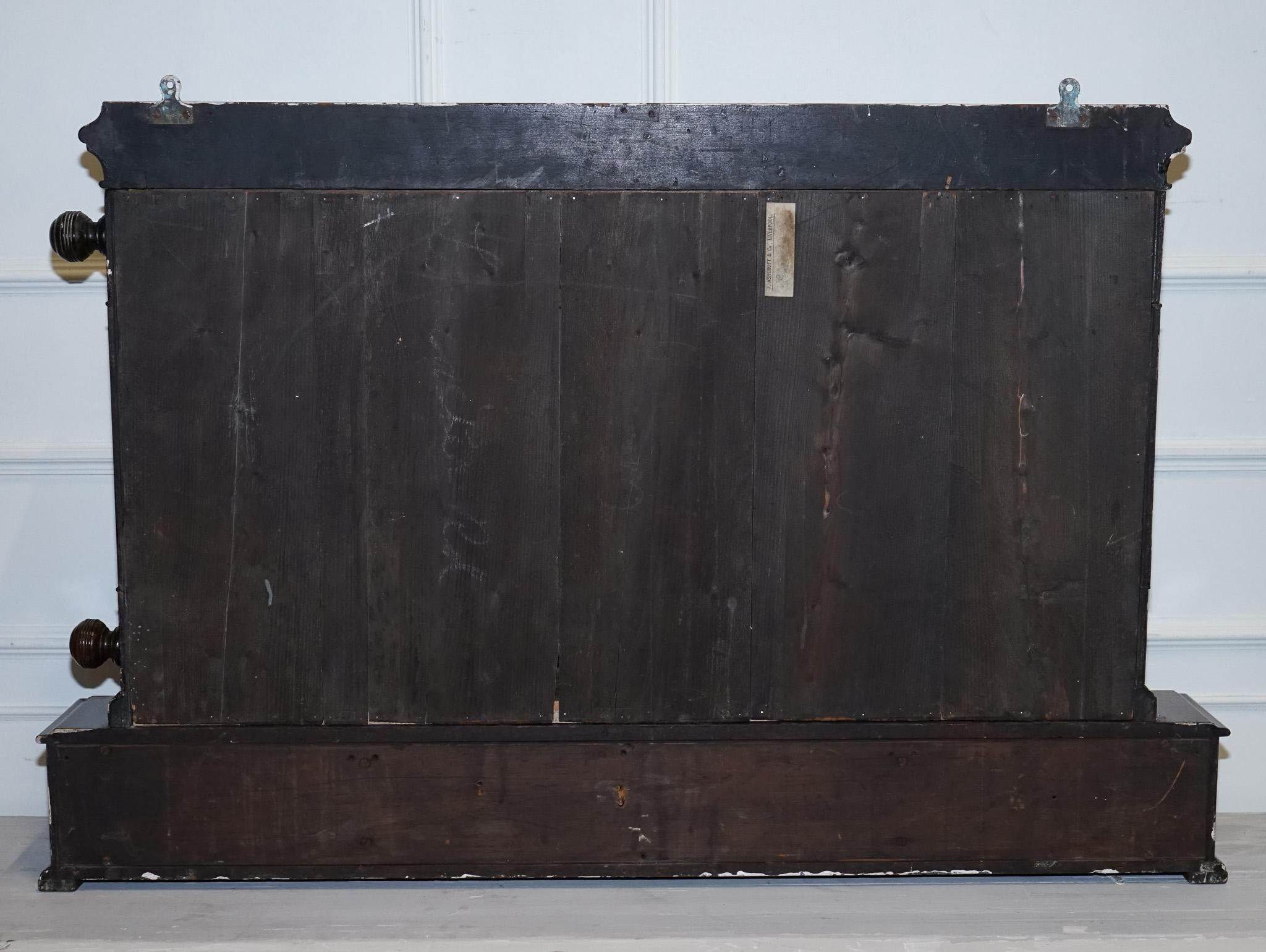 ANTIQUE OAK RESTORED J. ASHCROFT & CO LIVERPOOL SNOOKER BILLiARD SCORE BOARD For Sale 8