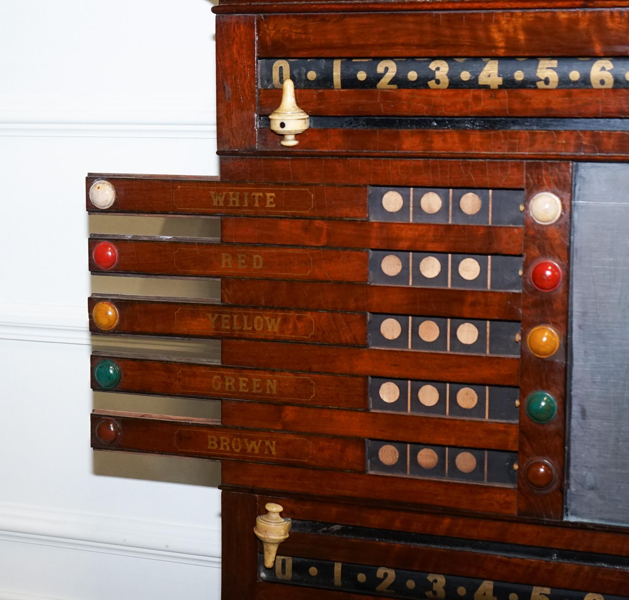 ANTIQUE OAK RESTORED J. ASHCROFT & CO LIVERPOOL SNOOKER BILLiARD SCORE BOARD In Good Condition For Sale In Pulborough, GB