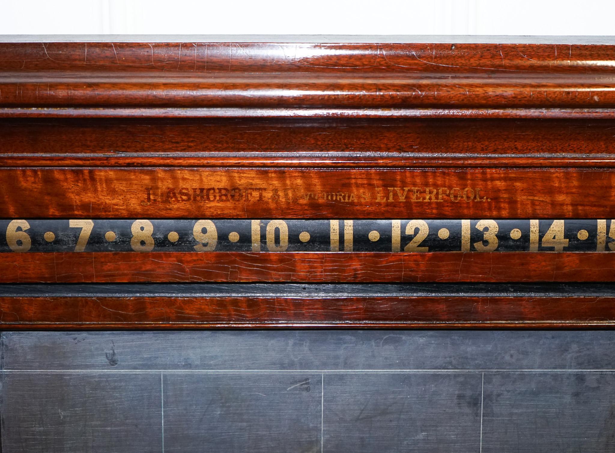 Oak ANTIQUE OAK RESTORED J. ASHCROFT & CO LIVERPOOL SNOOKER BILLiARD SCORE BOARD For Sale