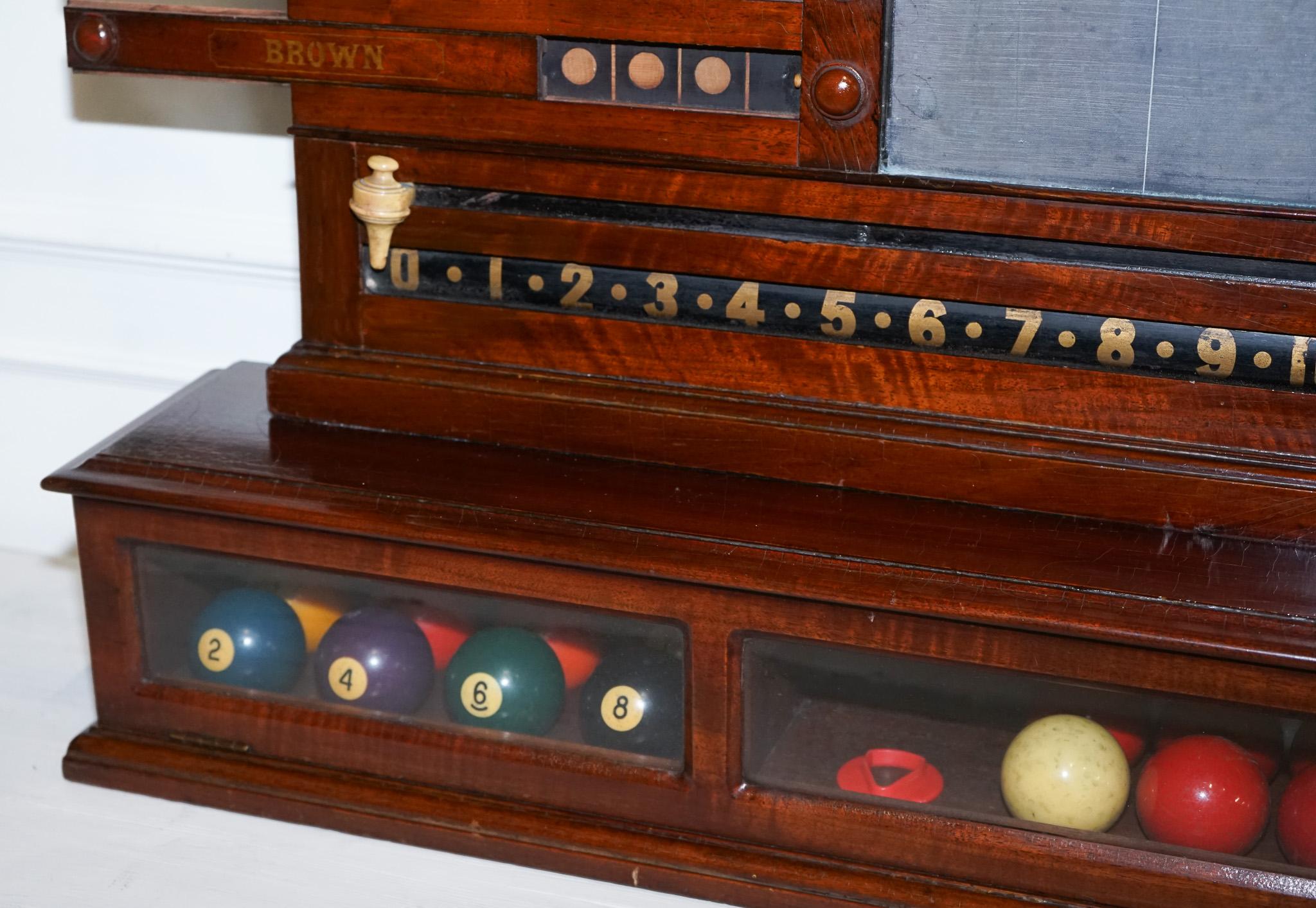 ANTIQUE OAK RESTORED J. ASHCROFT & CO LIVERPOOL SNOOKER BILLiARD SCORE BOARD For Sale 1
