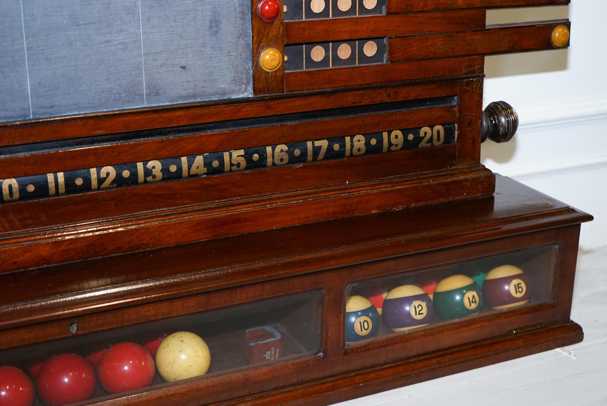 ANTIQUE OAK RESTORED J. ASHCROFT & CO LIVERPOOL SNOOKER BILLiARD SCORE BOARD For Sale 2