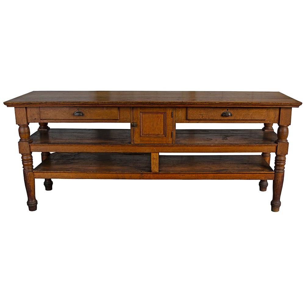 Antique Oak Retail Display Counter