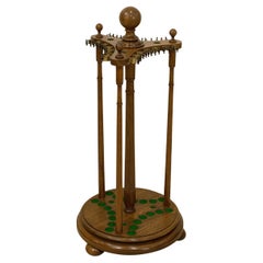 Antico porta stecche da biliardo girevole in Oak