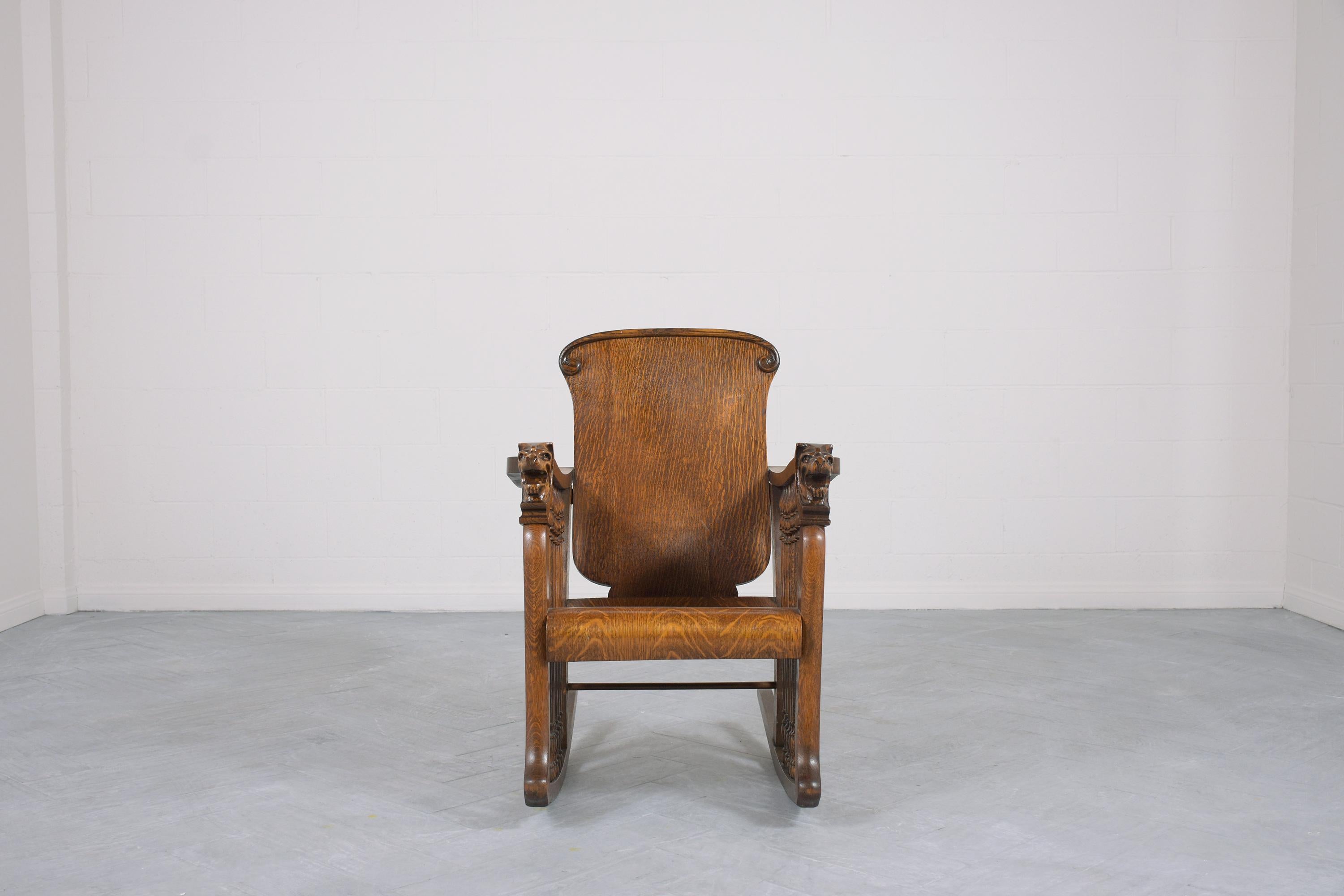 American Empire Antique Oak Rocking Chair