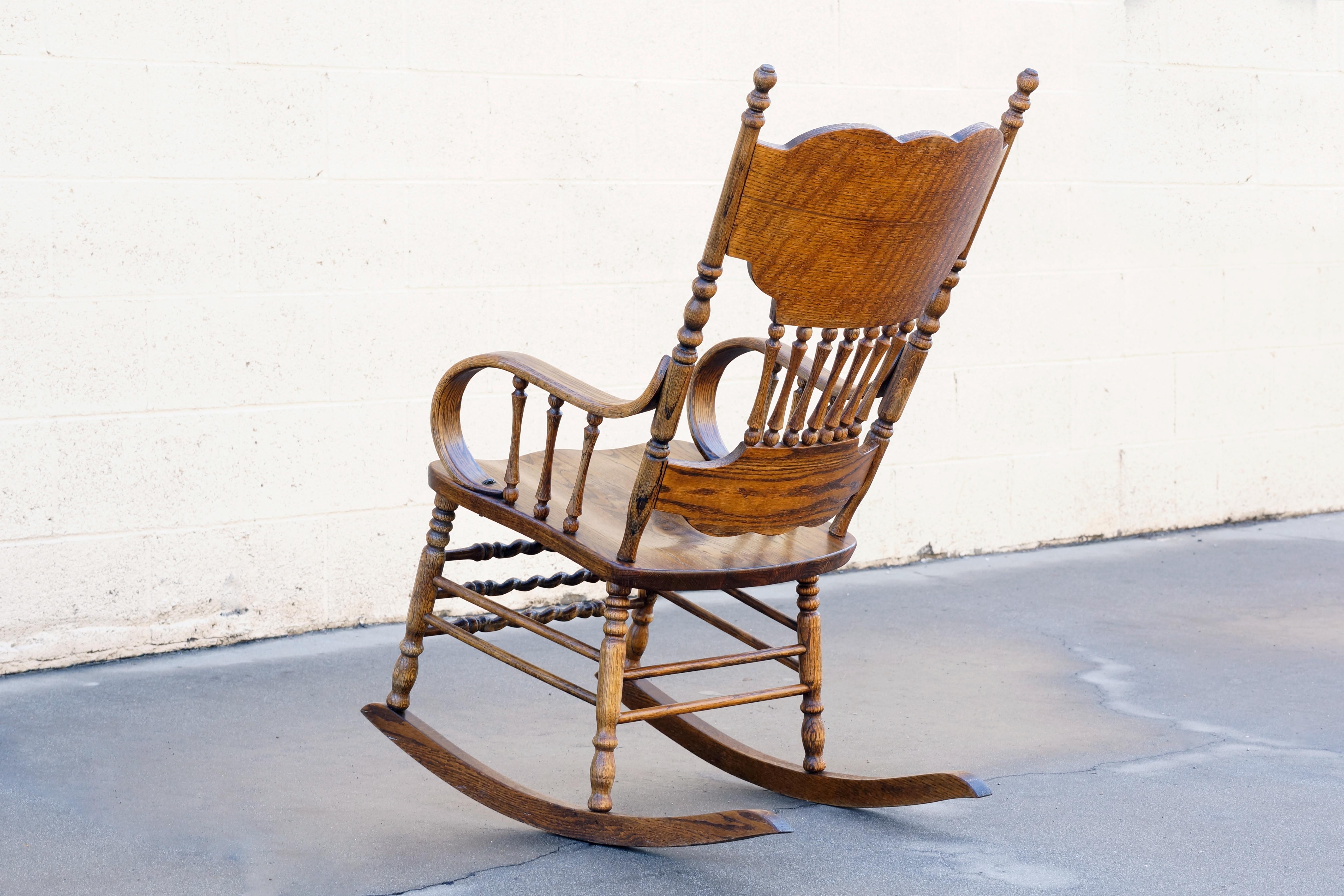 pressed back rocking chair