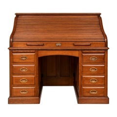 Antique Oak Roll Top Desk, circa 1890