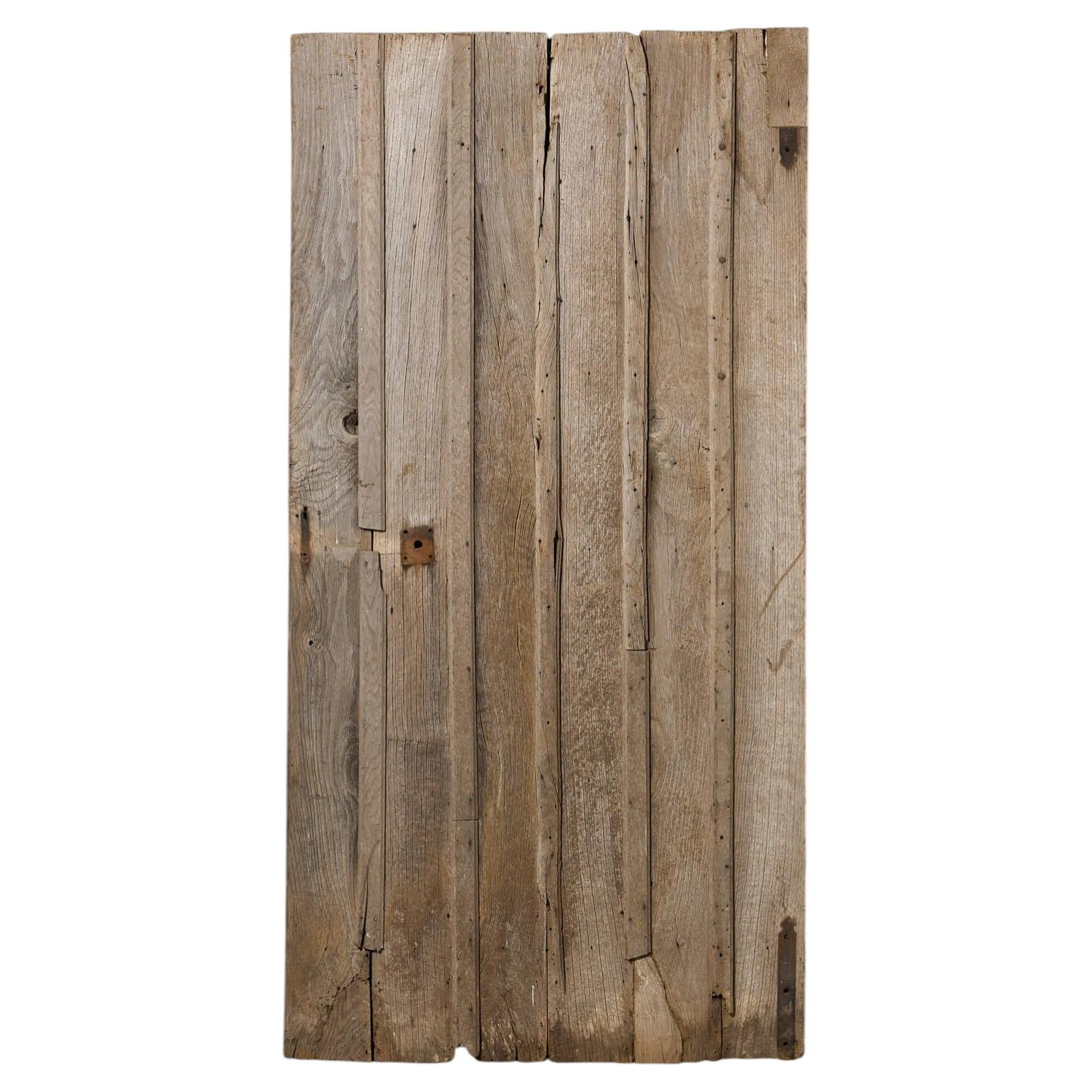 Porte rustique de style fermier en planches de chêne ancien en vente