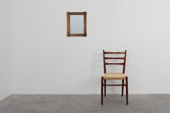 Antique oak rustic wall mirror, France ca. 1820