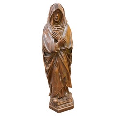 Antike Eichen-Skulptur - The Grief of Mary