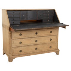 Ancien bureau secrétaire en Oak, Danemark circa 1800-40