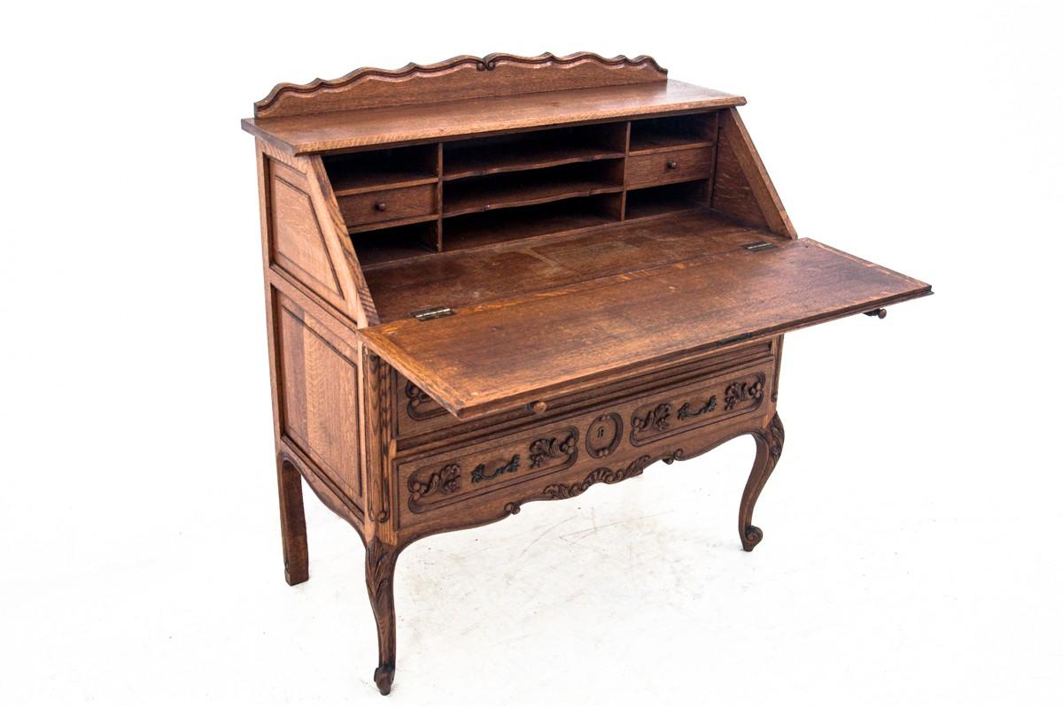 Belgian Antique Oak Secretary Desk, Belgium, circa 1920 For Sale