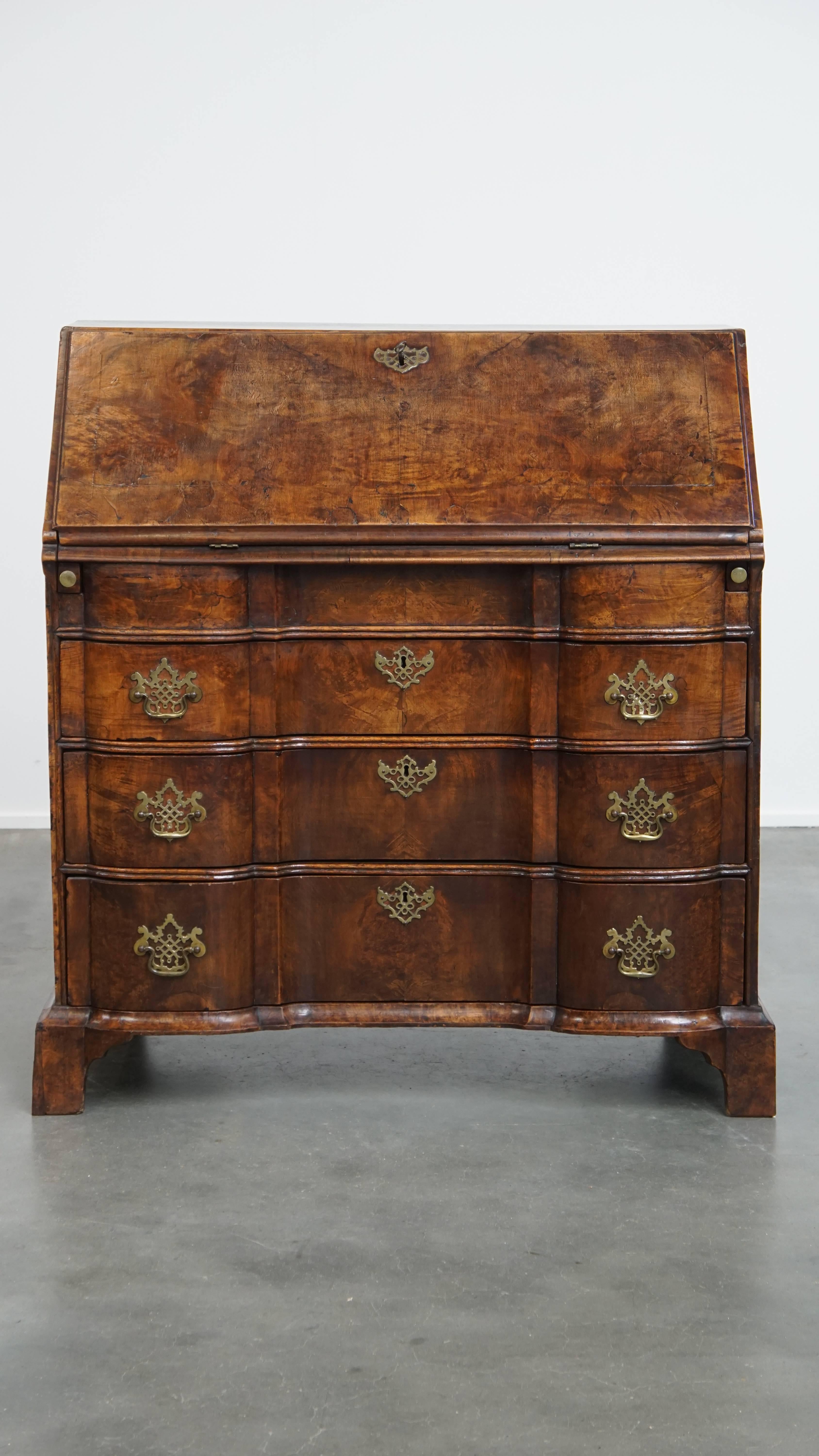 Classical Roman Antique Oak Secretary Desk / Chest of Drawers – Late 18th Century For Sale