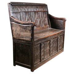 Antique Oak Settle England 1600s