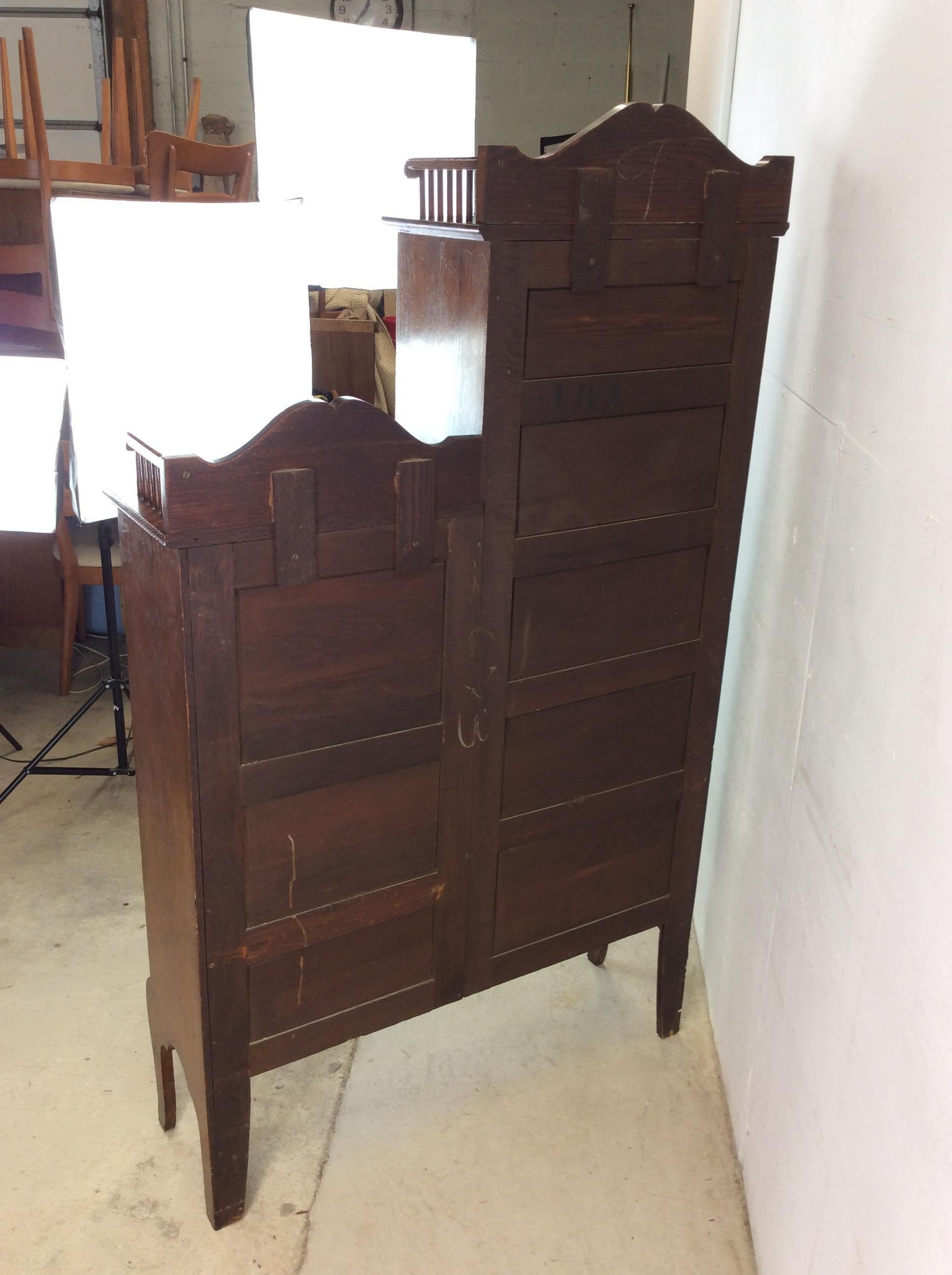 Antiguo Aparador de Roble con Librería y Escritorio de Frente Caído en venta 13