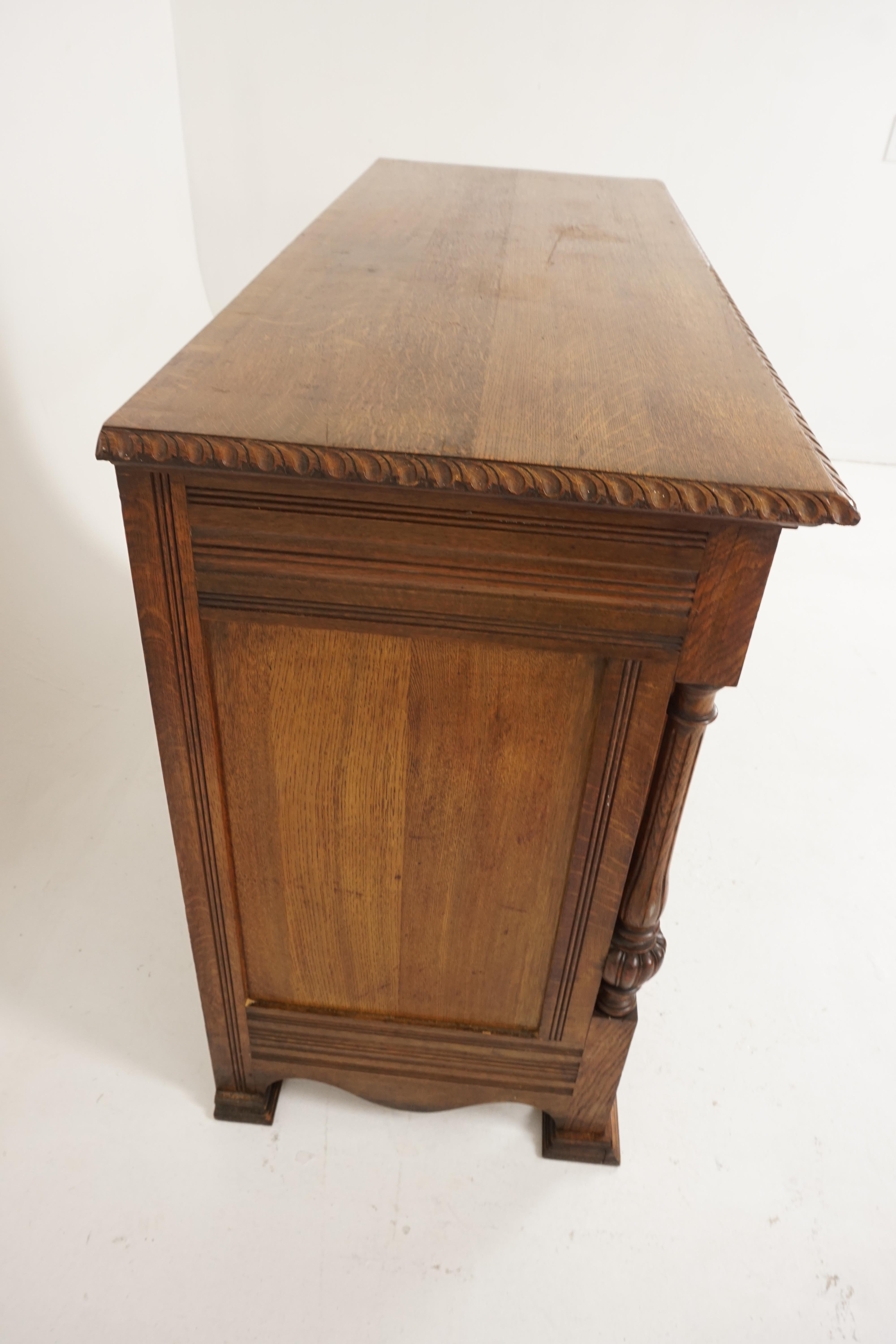 antique tiger oak buffet