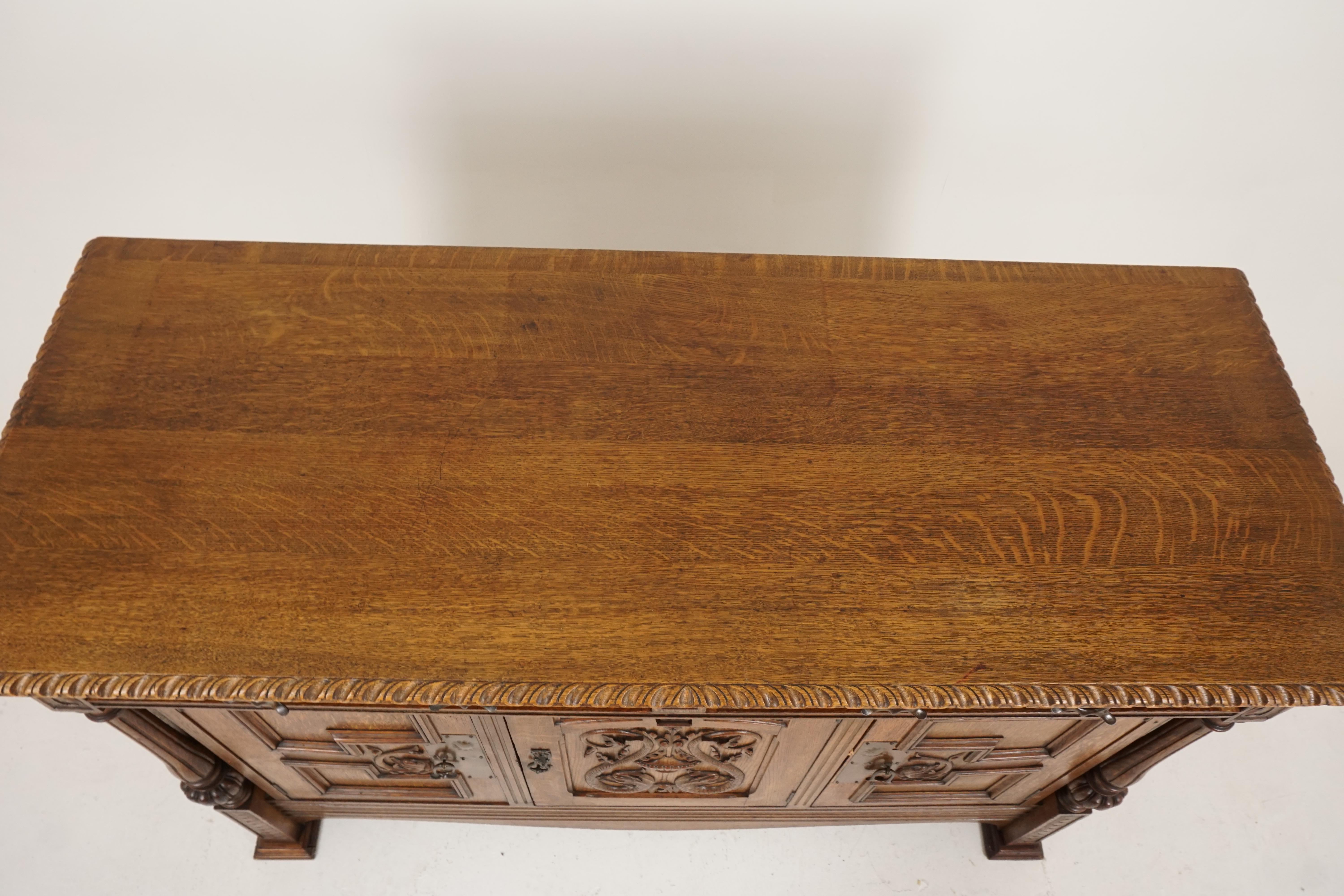tiger oak sideboard