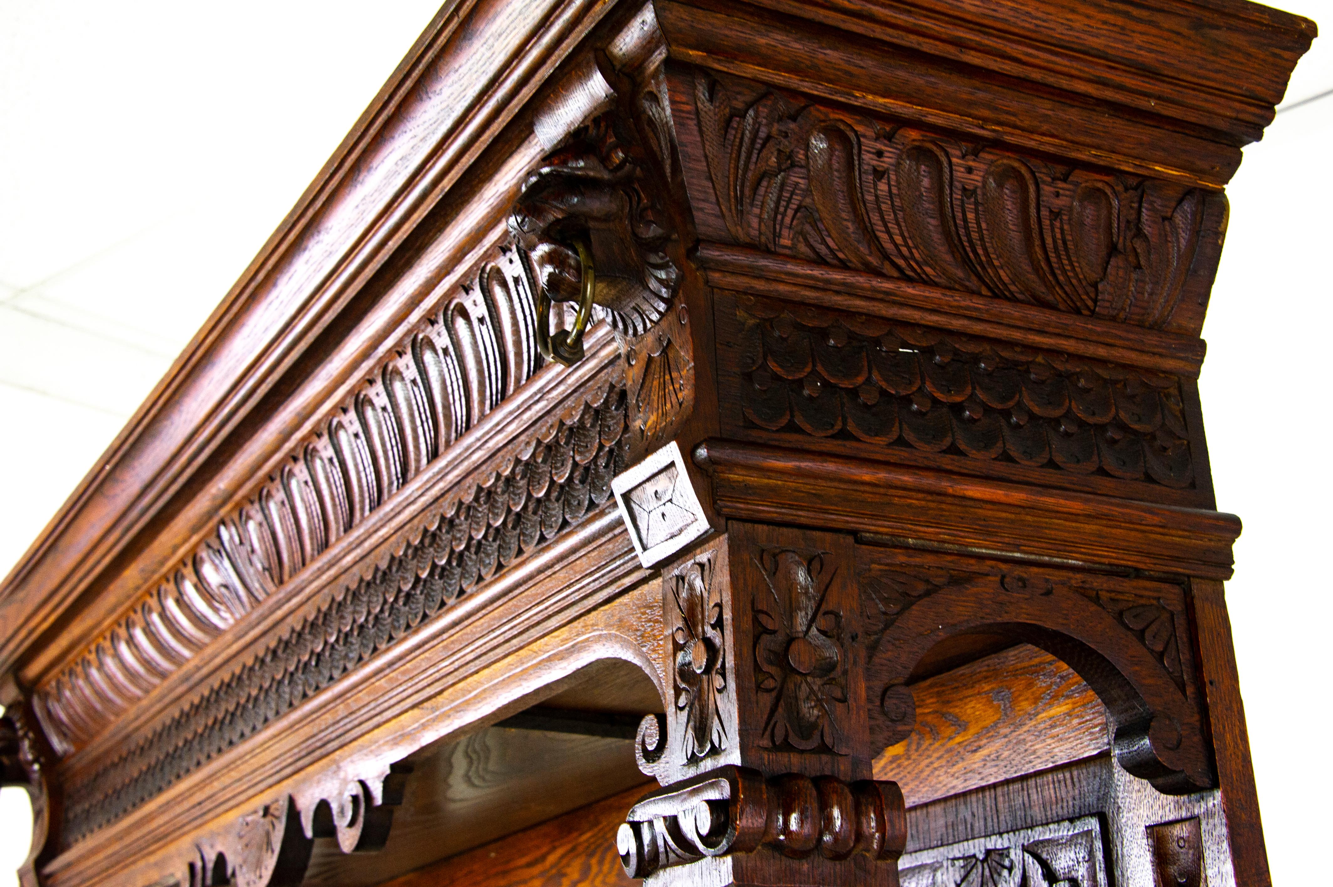 Antique Oak Sideboard, Carved Oak Sideboard, Anglo-Flemish, Scotland 1880, B1498 3