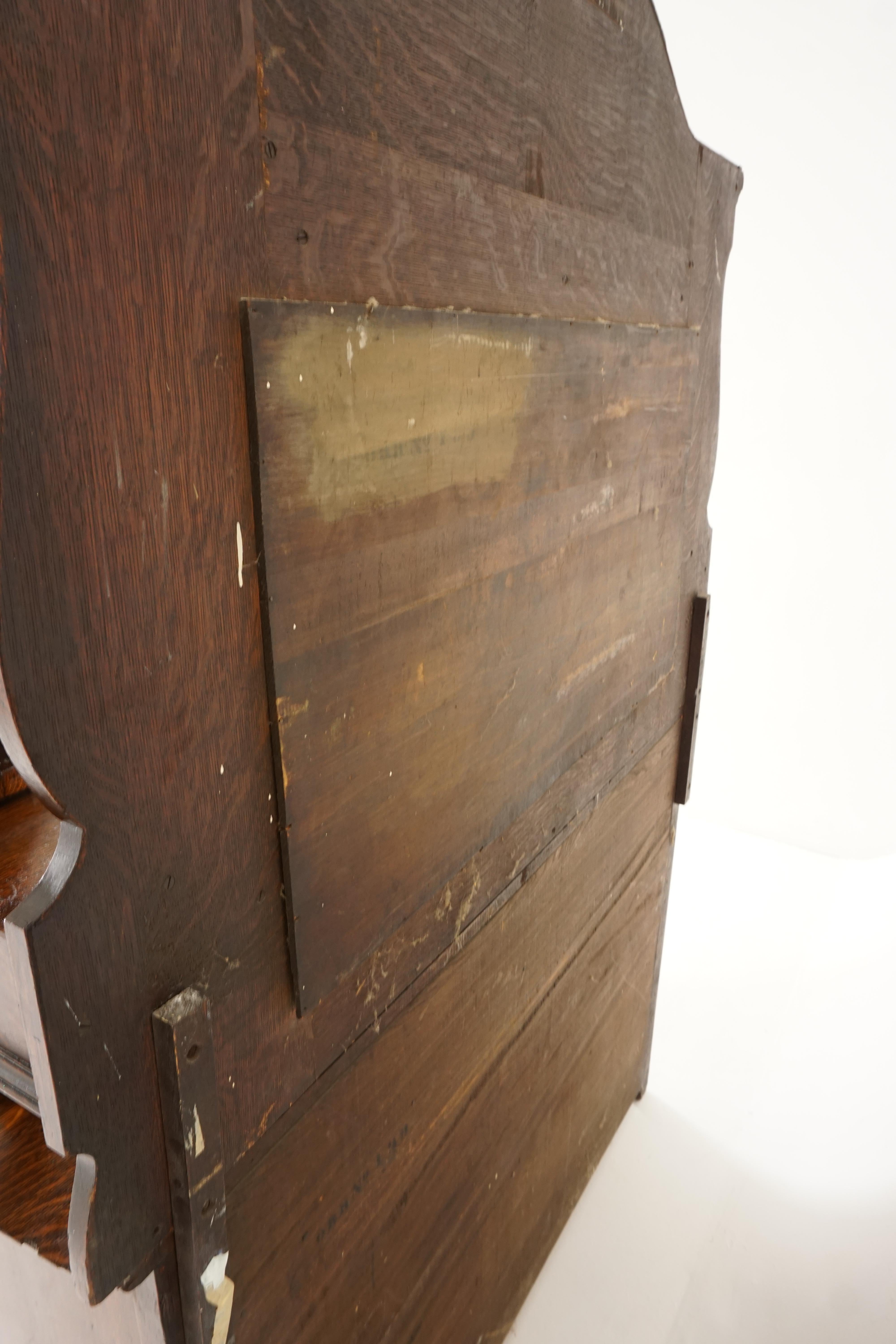 Antique Oak Sideboard, Quarter Sawn, Mirror Back, American 1910, B2483 2
