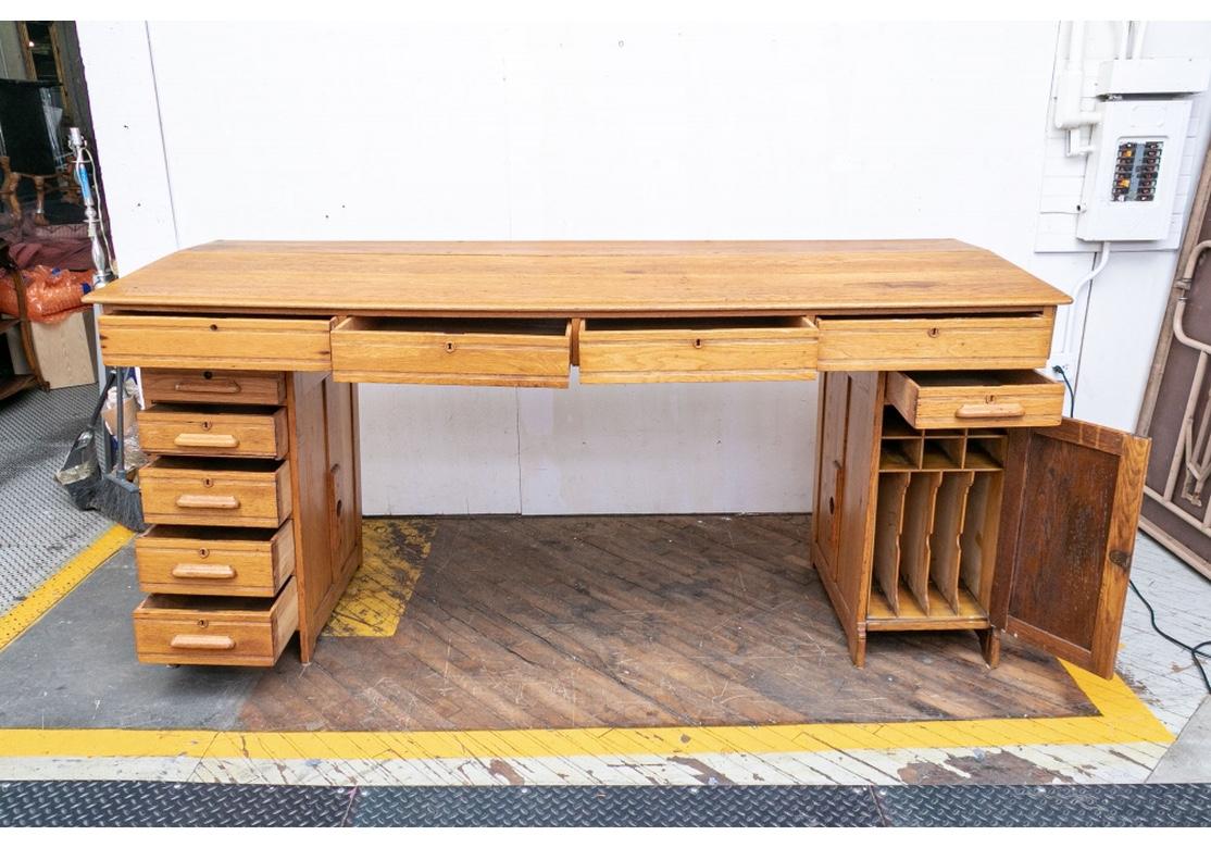 Antique Oak Slant-Top Shop Counter For Sale 3