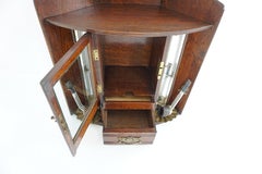 Antique Oak Smokers Cabinet, Corner Cabinet, Scotland, 1900, H086
