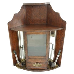 Antiker Rauchschrank aus Eiche, Eckschrank, Schrank, Schottland, 1900, H086