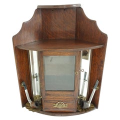 Antico mobile per fumatori in Oak, mobile ad angolo, Scozia, 1900, H086