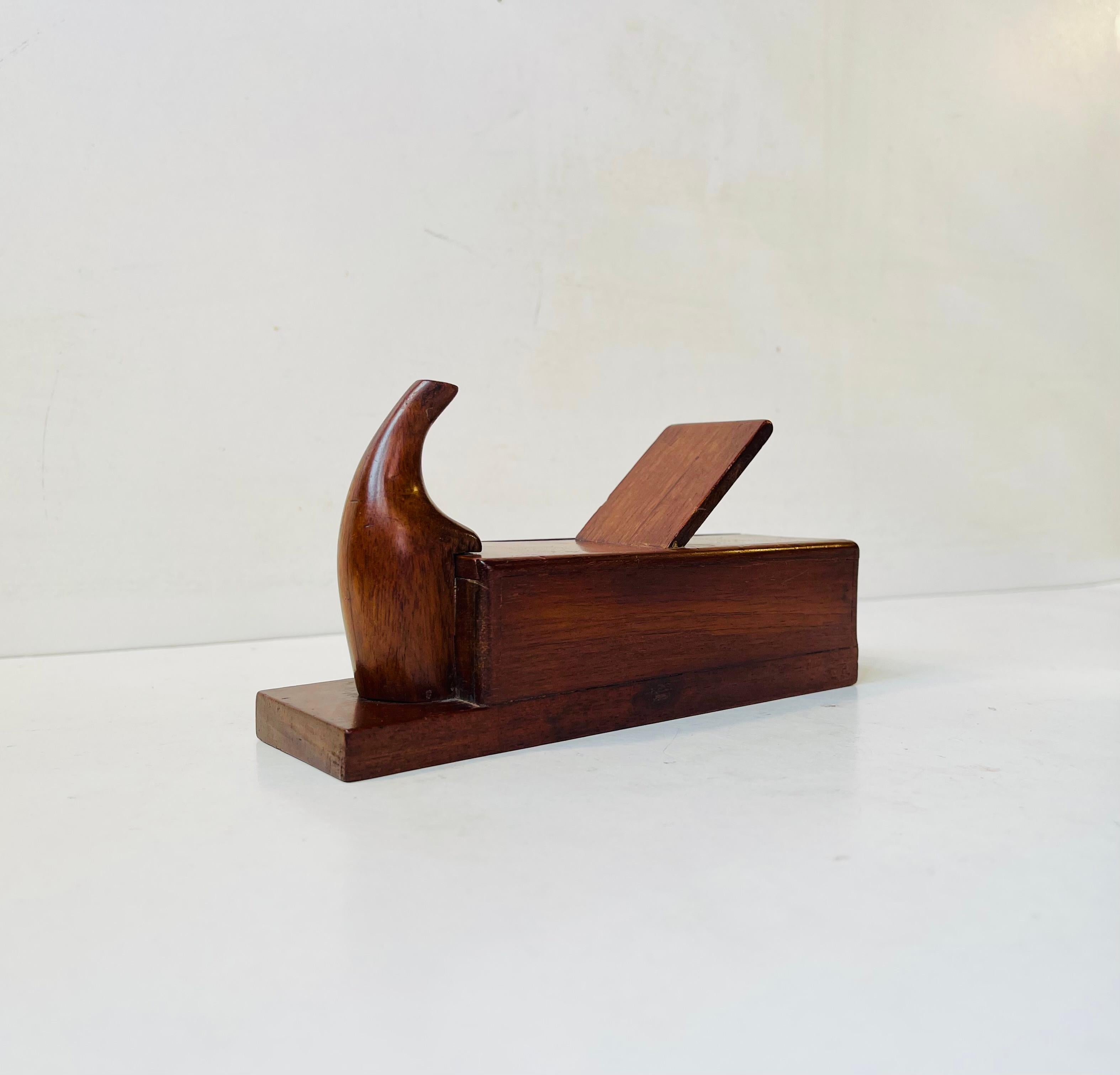 Late Victorian Antique Oak Snuff Box in the form of a Woodworking Plane For Sale