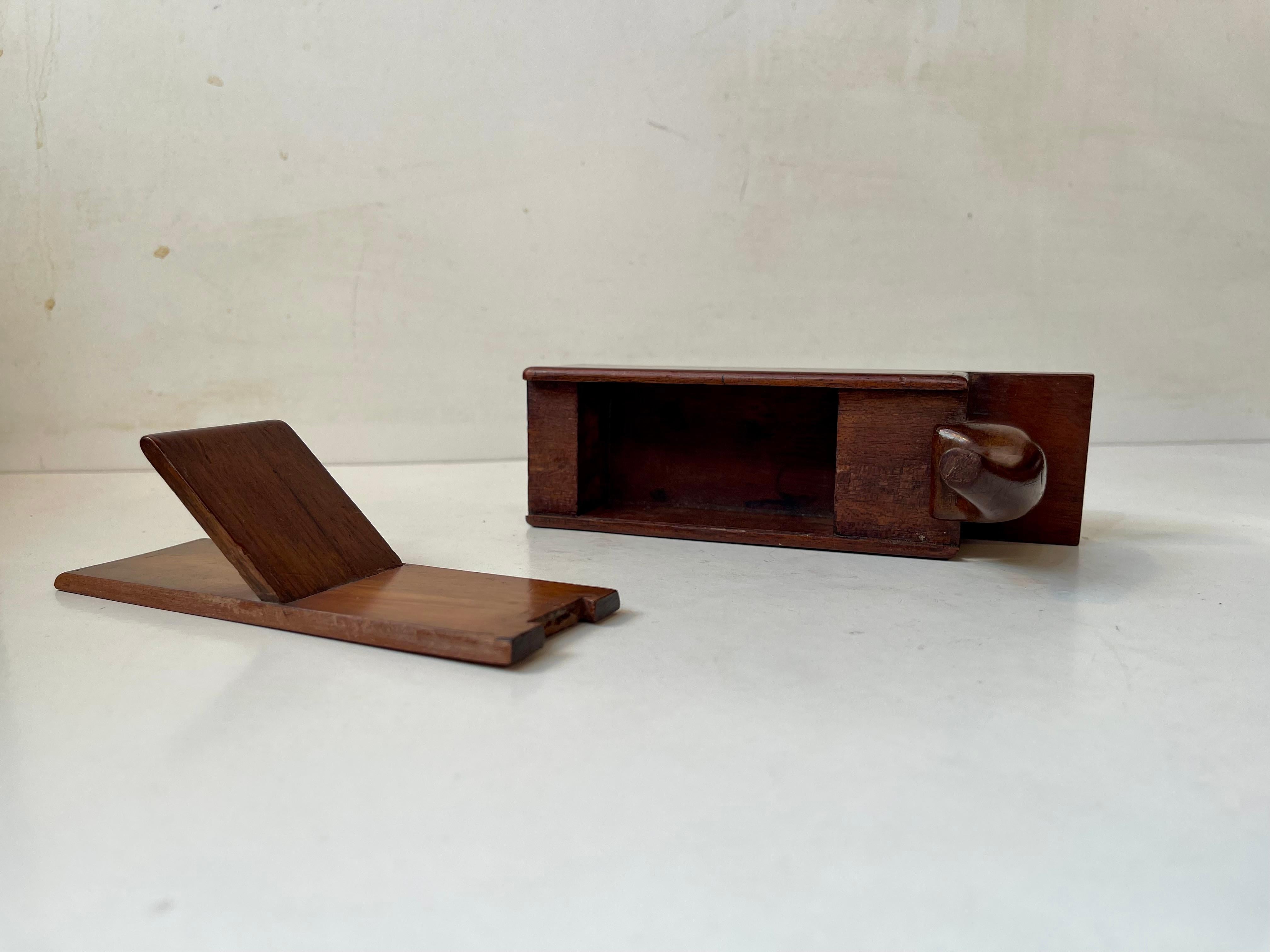 European Antique Oak Snuff Box in the form of a Woodworking Plane For Sale