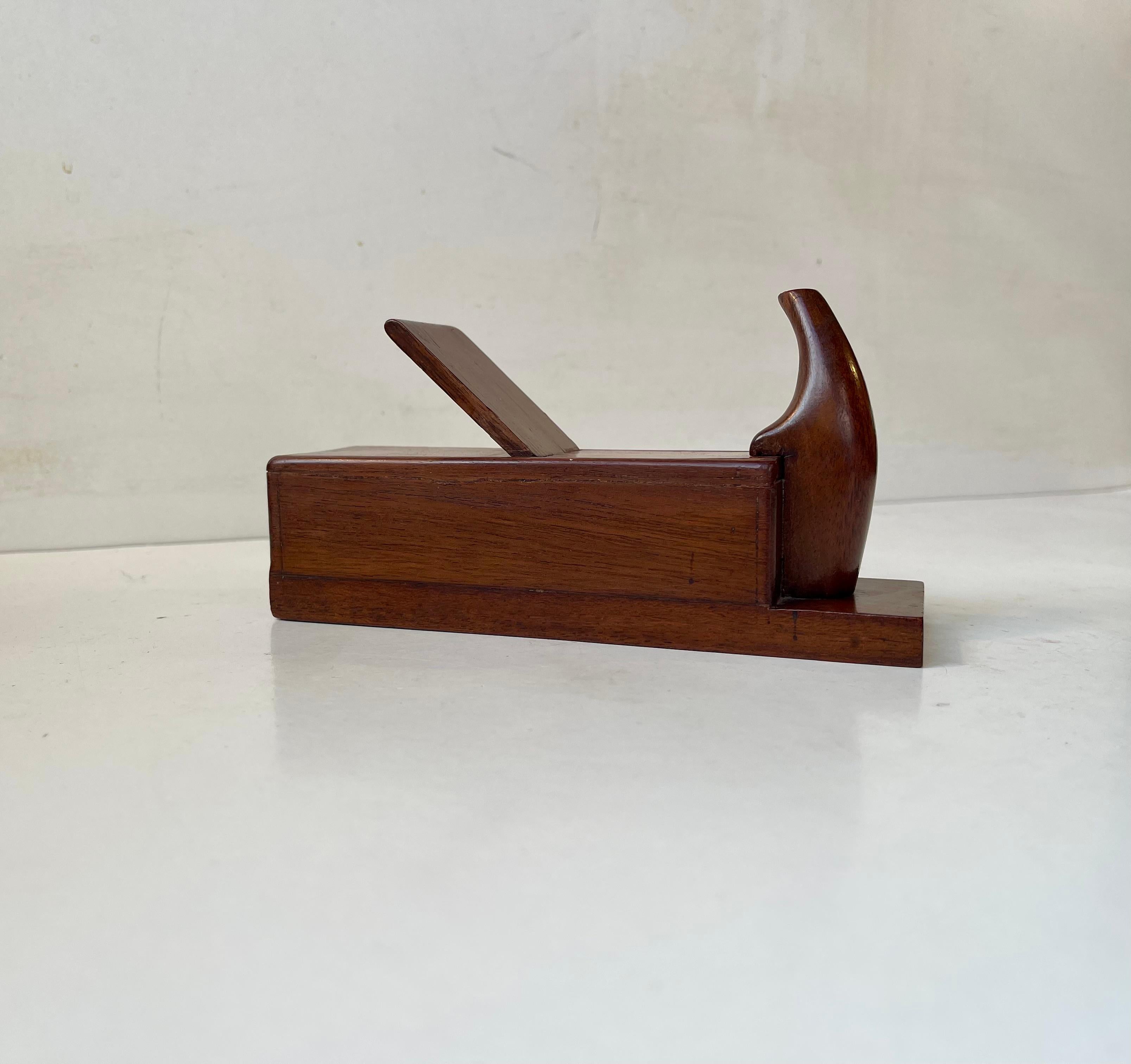 20th Century Antique Oak Snuff Box in the form of a Woodworking Plane For Sale