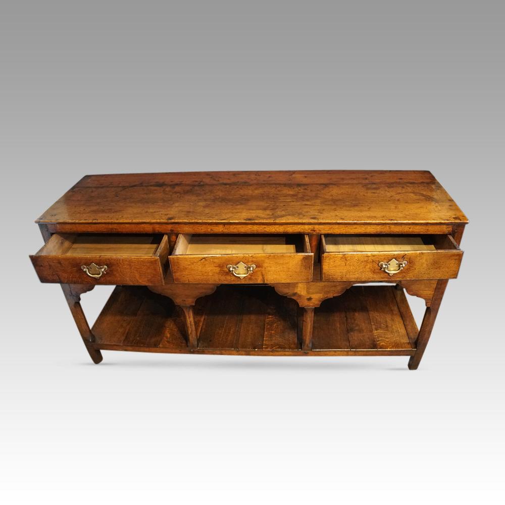 Antique oak South Wales oak dresser base For Sale 1