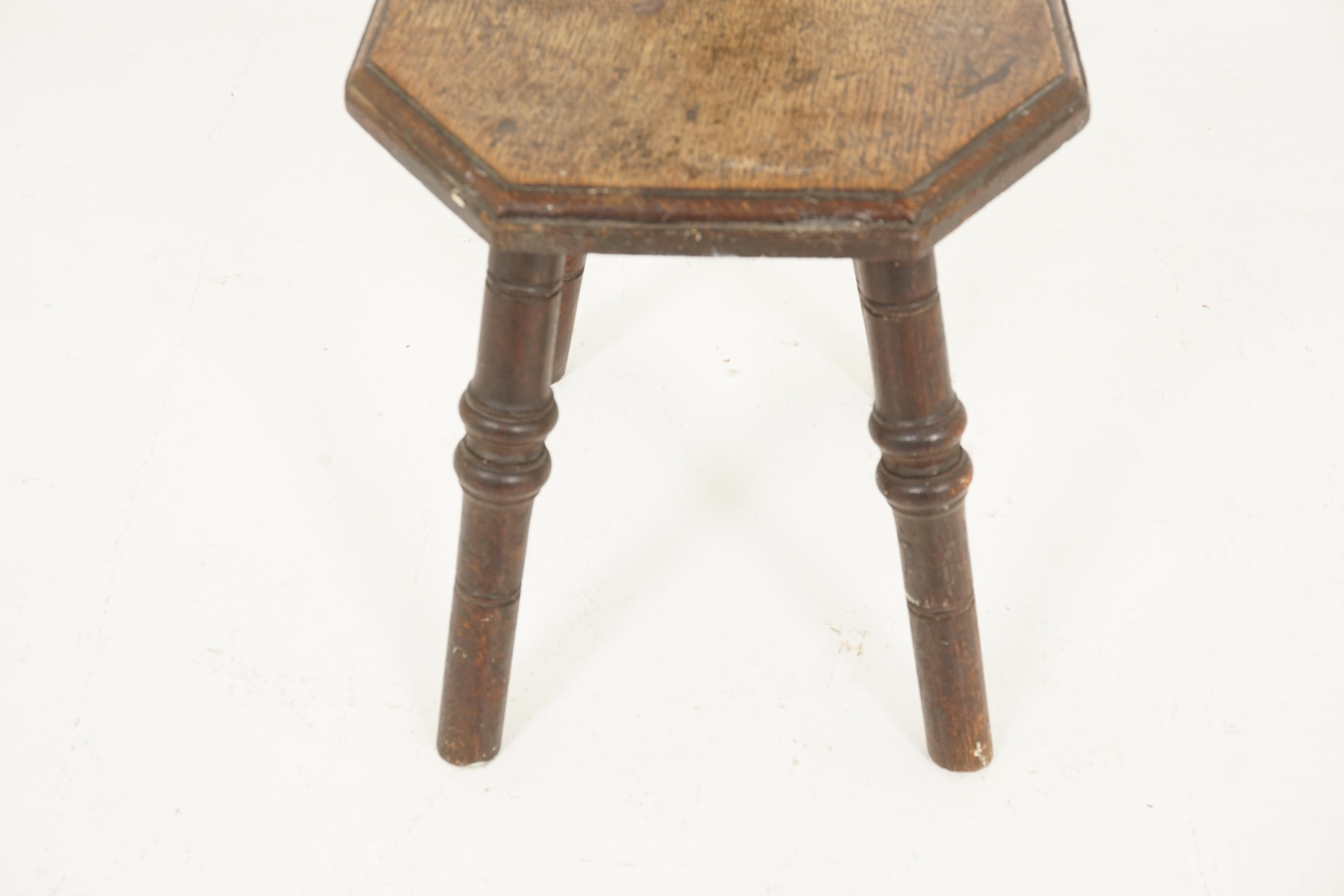 Victorian Antique Oak Spinning Chair, Scotland 1910, B2449