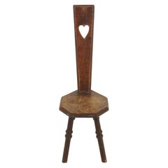 Antique Oak Spinning Chair, Scotland 1910, B2449