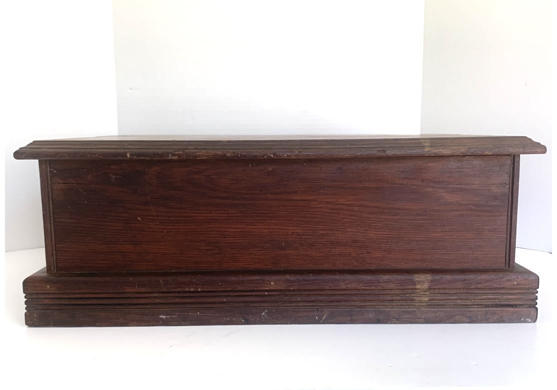 American Antique Oak Spool Cabinet John J Clarks Cotton Wood Two Drawer Cabinet For Sale