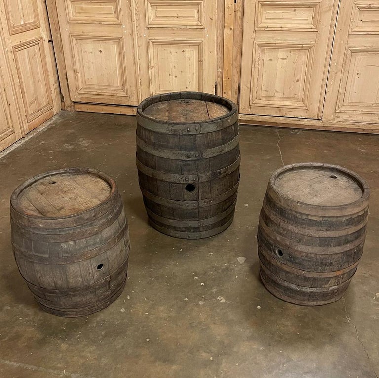 Antique Oak Stave Wine Barrel For Sale at 1stDibs antique wine barrel