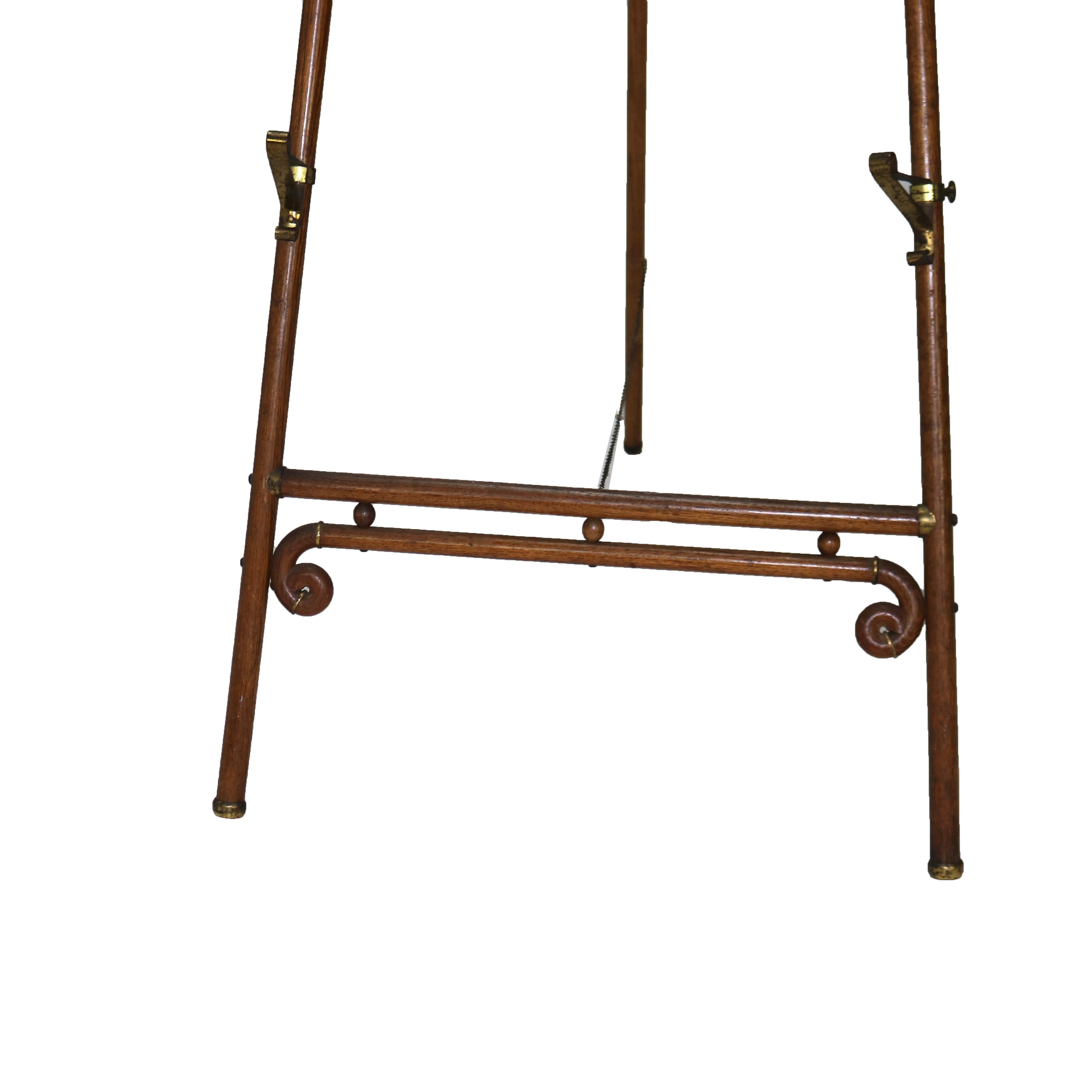 20ième siècle Chevalet d'exposition d'art ancien en chêne à bâtons et boules C1920 en vente
