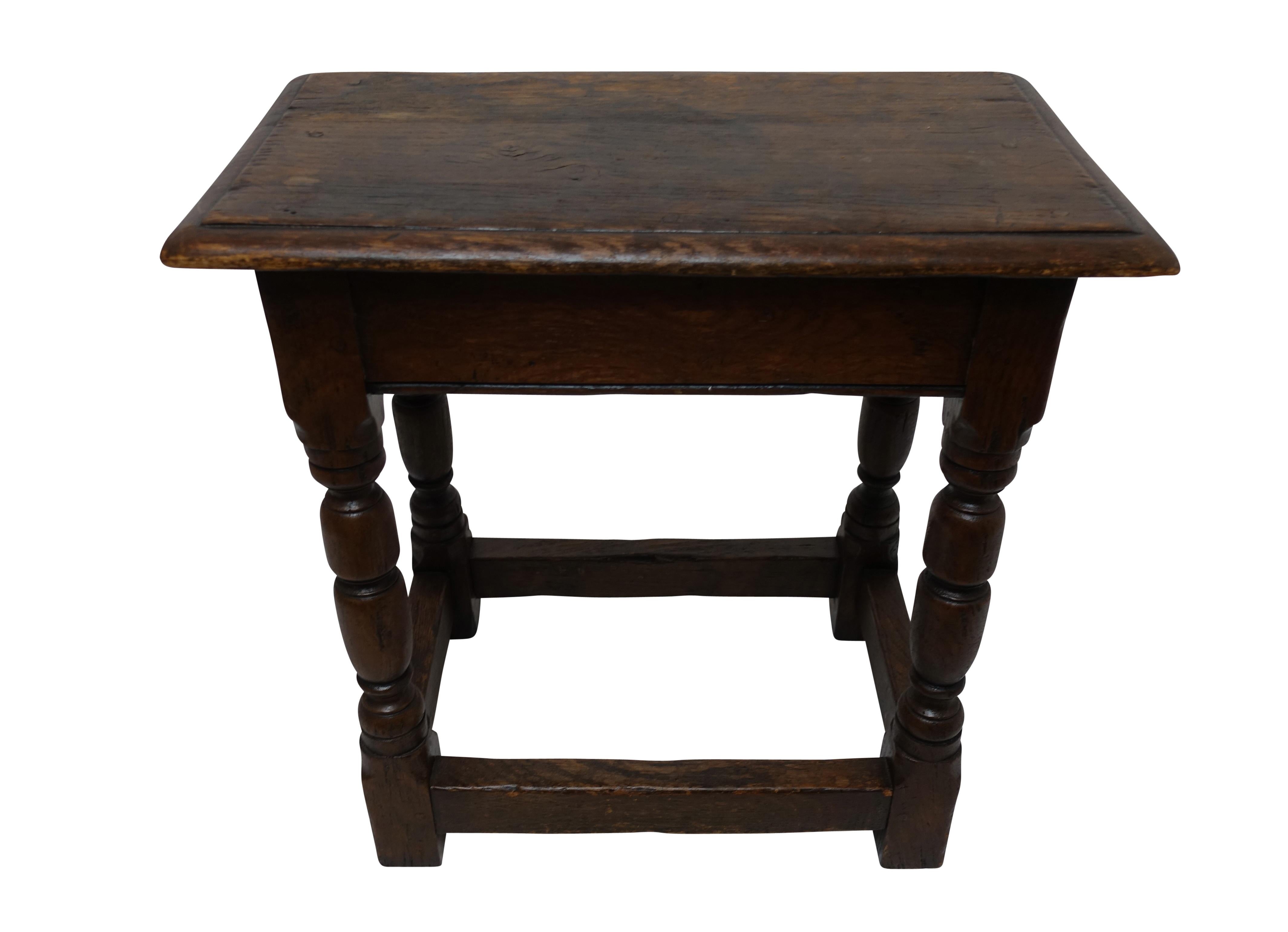 Antique Oak Stool, English, 19th Century In Excellent Condition In San Francisco, CA
