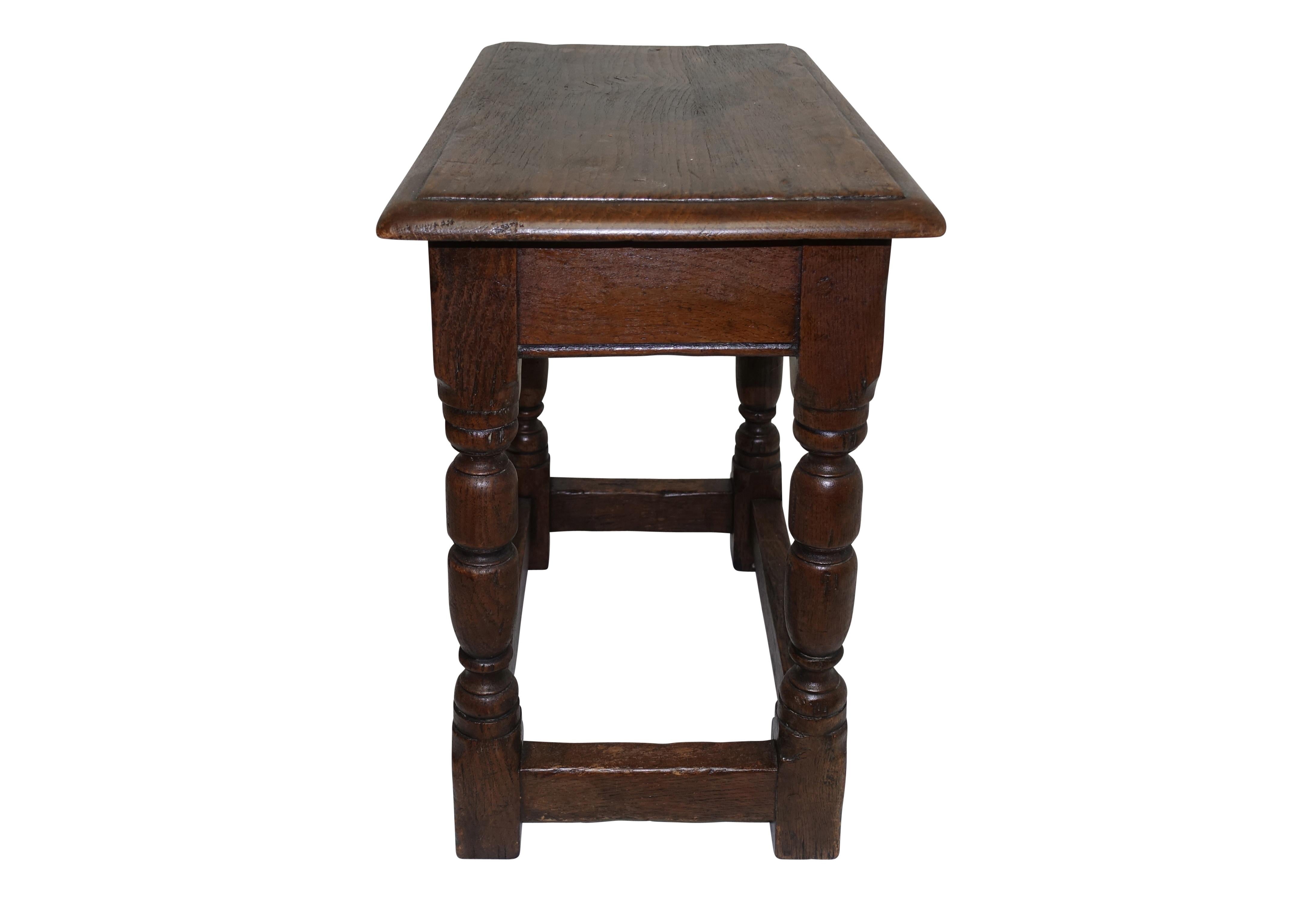 Antique Oak Stool, English, 19th Century 3