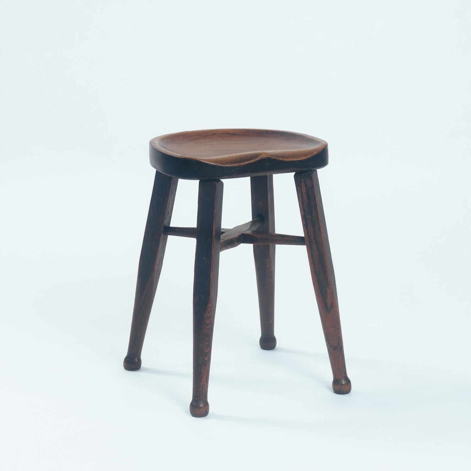 Tabourets en chêne antique, ensemble de 2 en vente 5