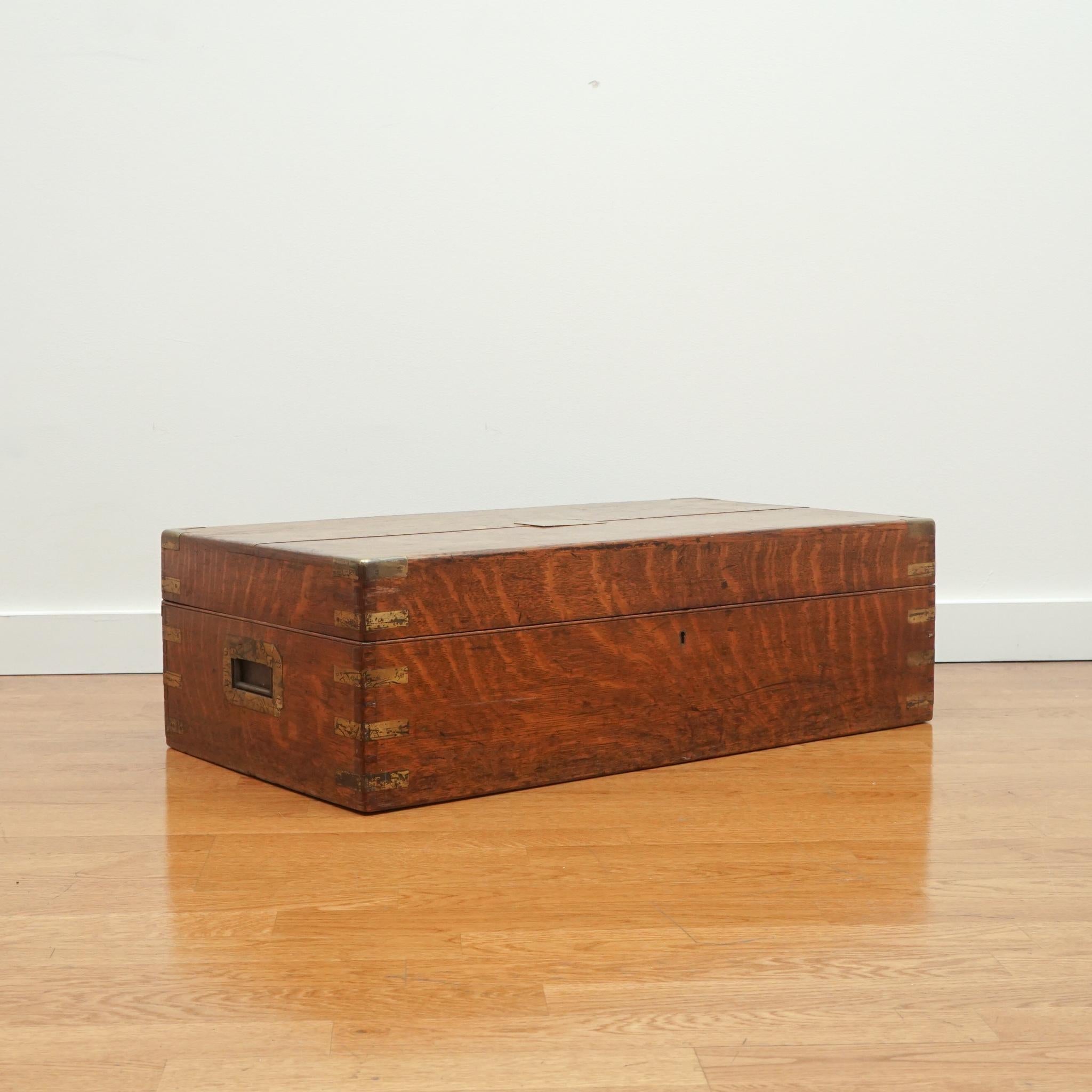 English Antique Oak Storage Box For Sale